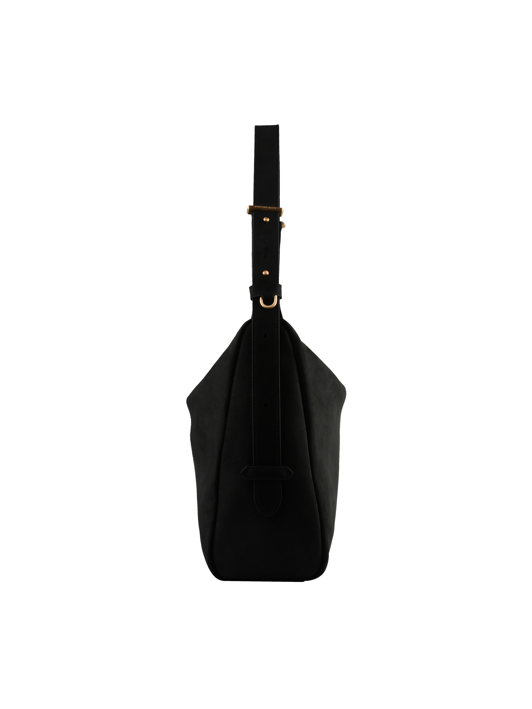 Shoulder bag in cowhide leather with nubuck finish POURCHET Black