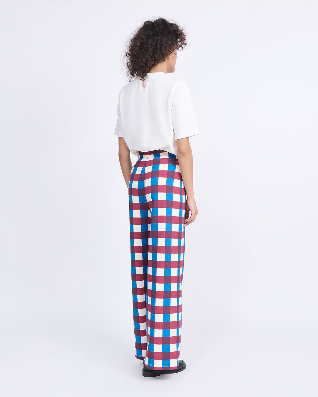 Organic cotton gingham-print trousers EMOI EMOI Multicolored
