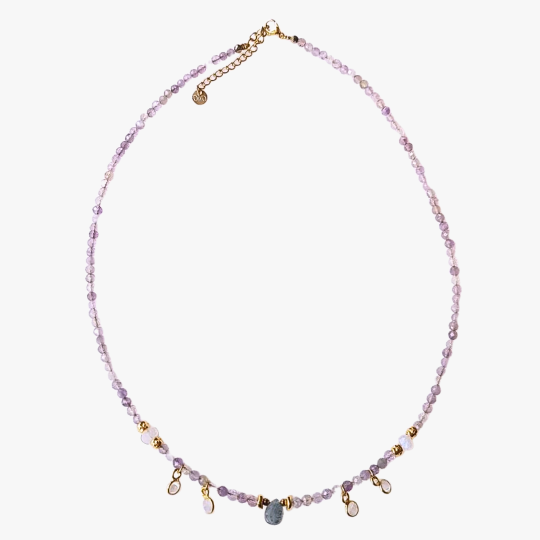 Amethyst necklace GINANDGER Purple