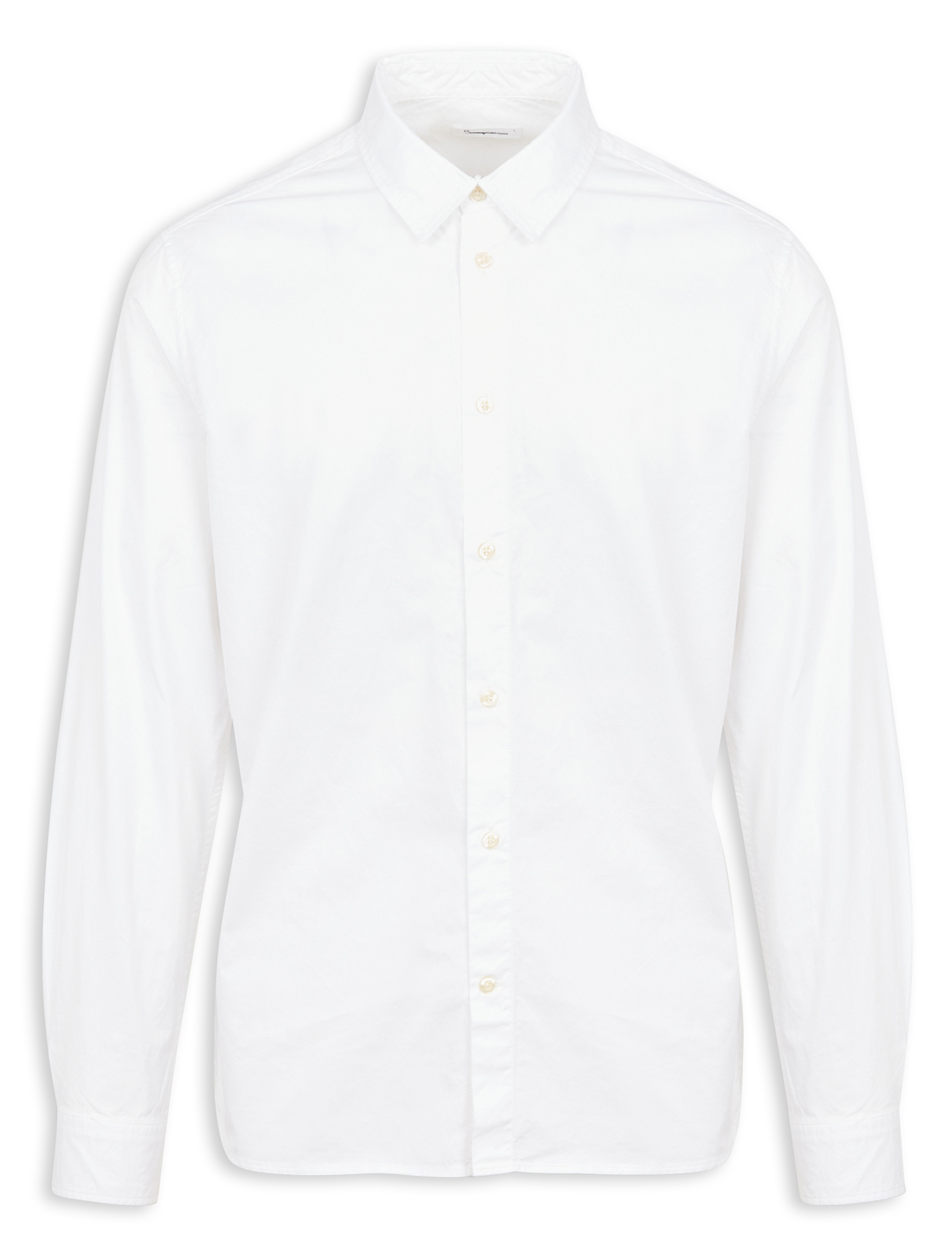 Chemise droite col classique en coton bio KNOWLEDGE COTTON APPAREL Blanc