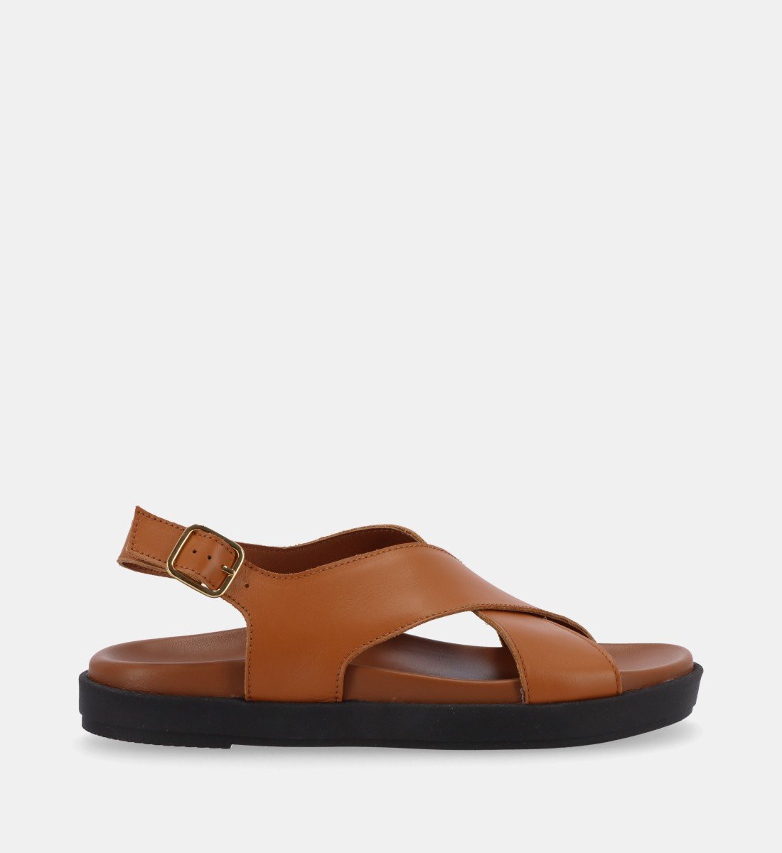 Flat leather sandals ALOHAS Brown