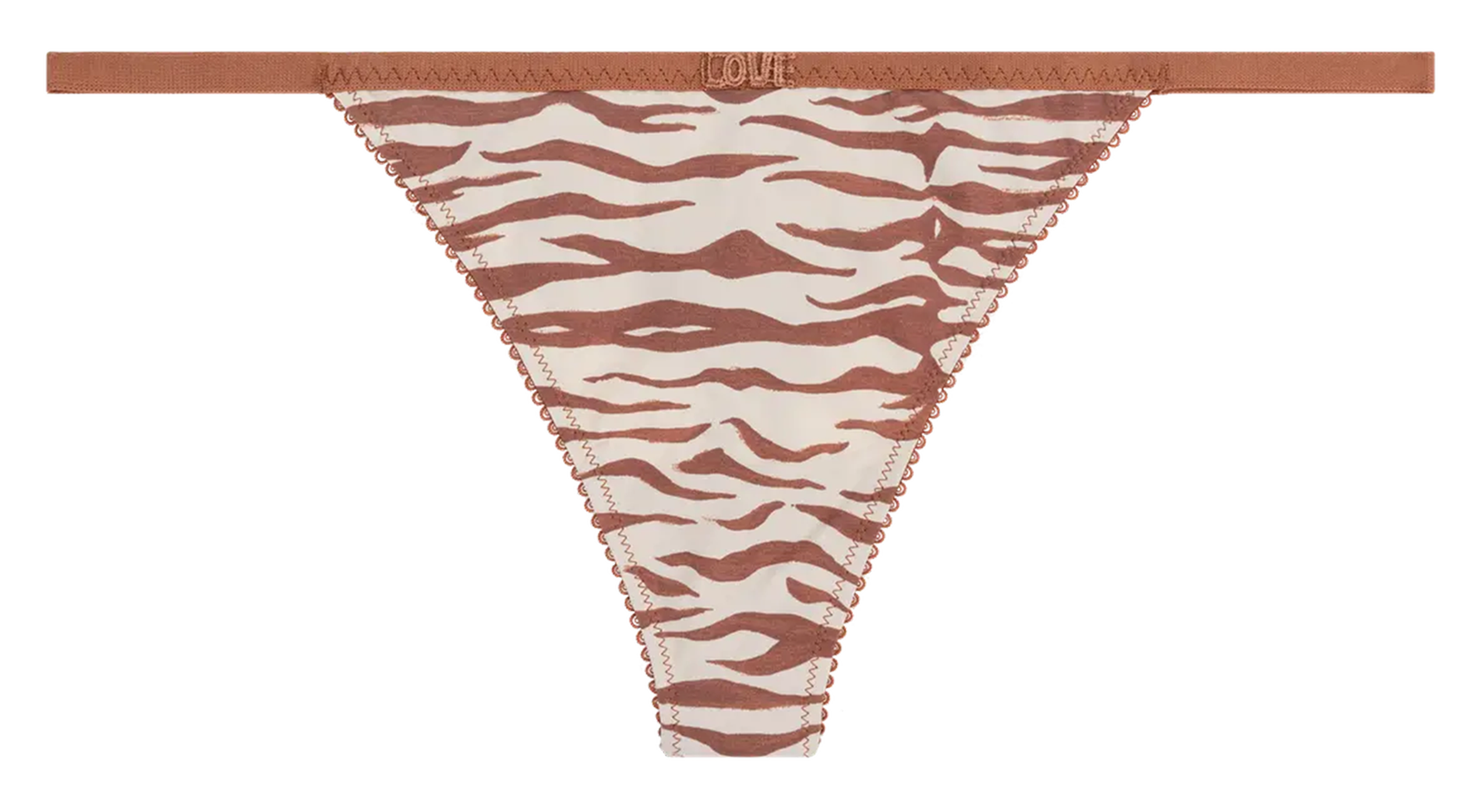 Gestreiftes Spitzenkleid LOVE STORIES Braun