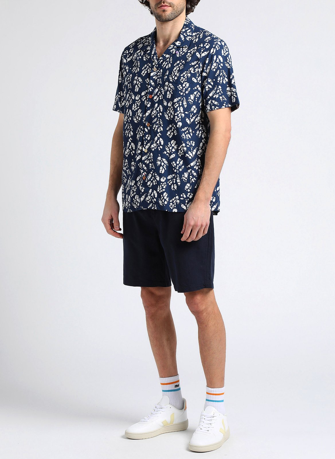 Blouse met korte mouw, klassieke kraag en print SCOTCH AND SODA Veelkleurig