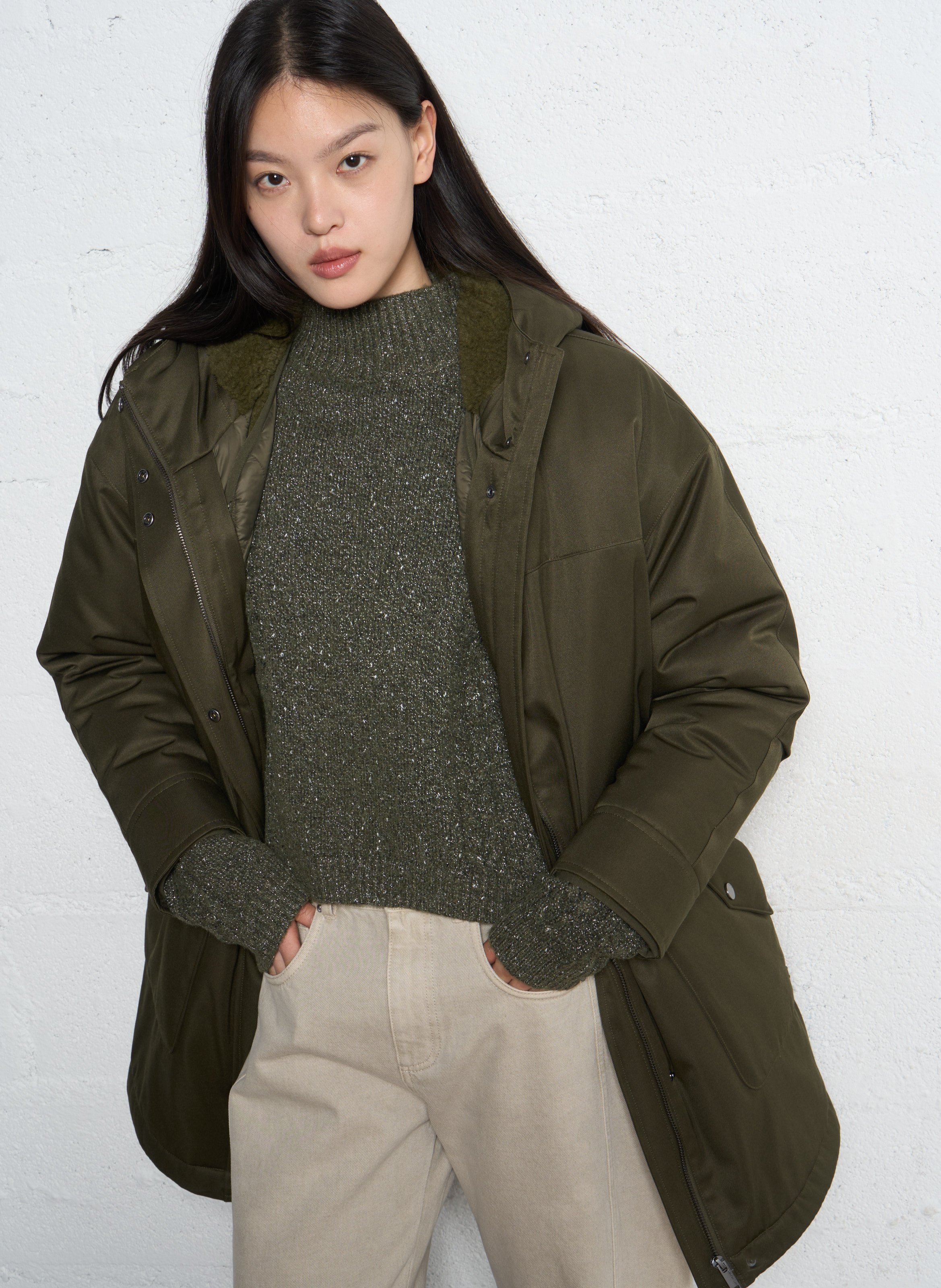Oversized parka IKKS Khaki