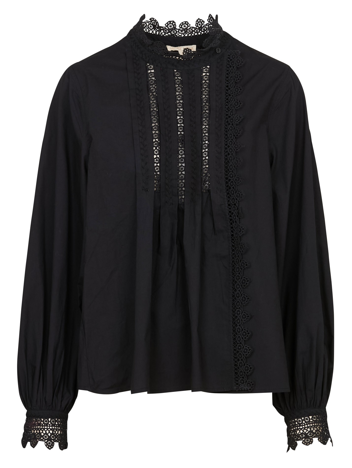High-neck cotton blouse LOUISE MISHA Black