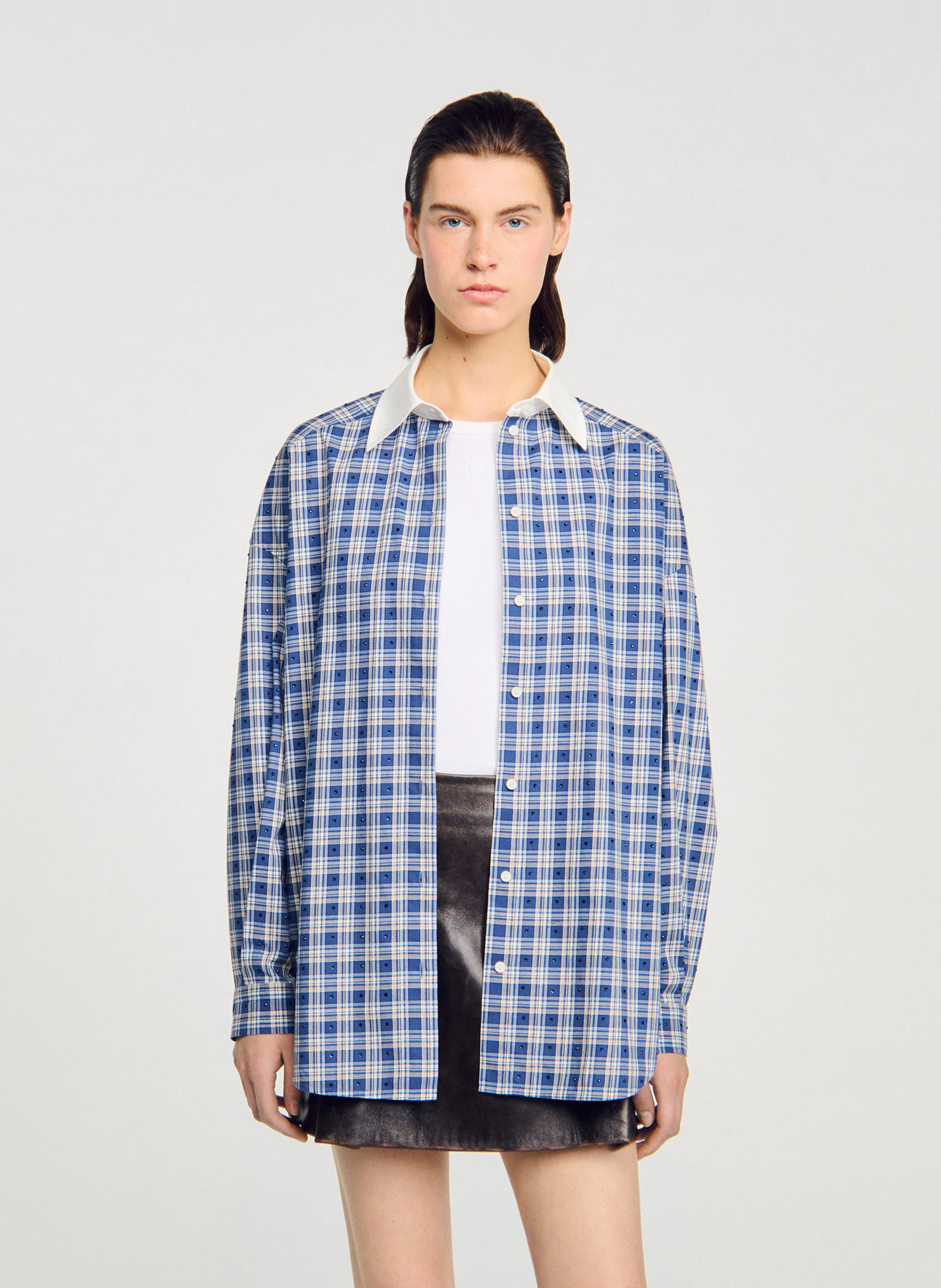 Blouse met klassieke kraag SANDRO Blauw