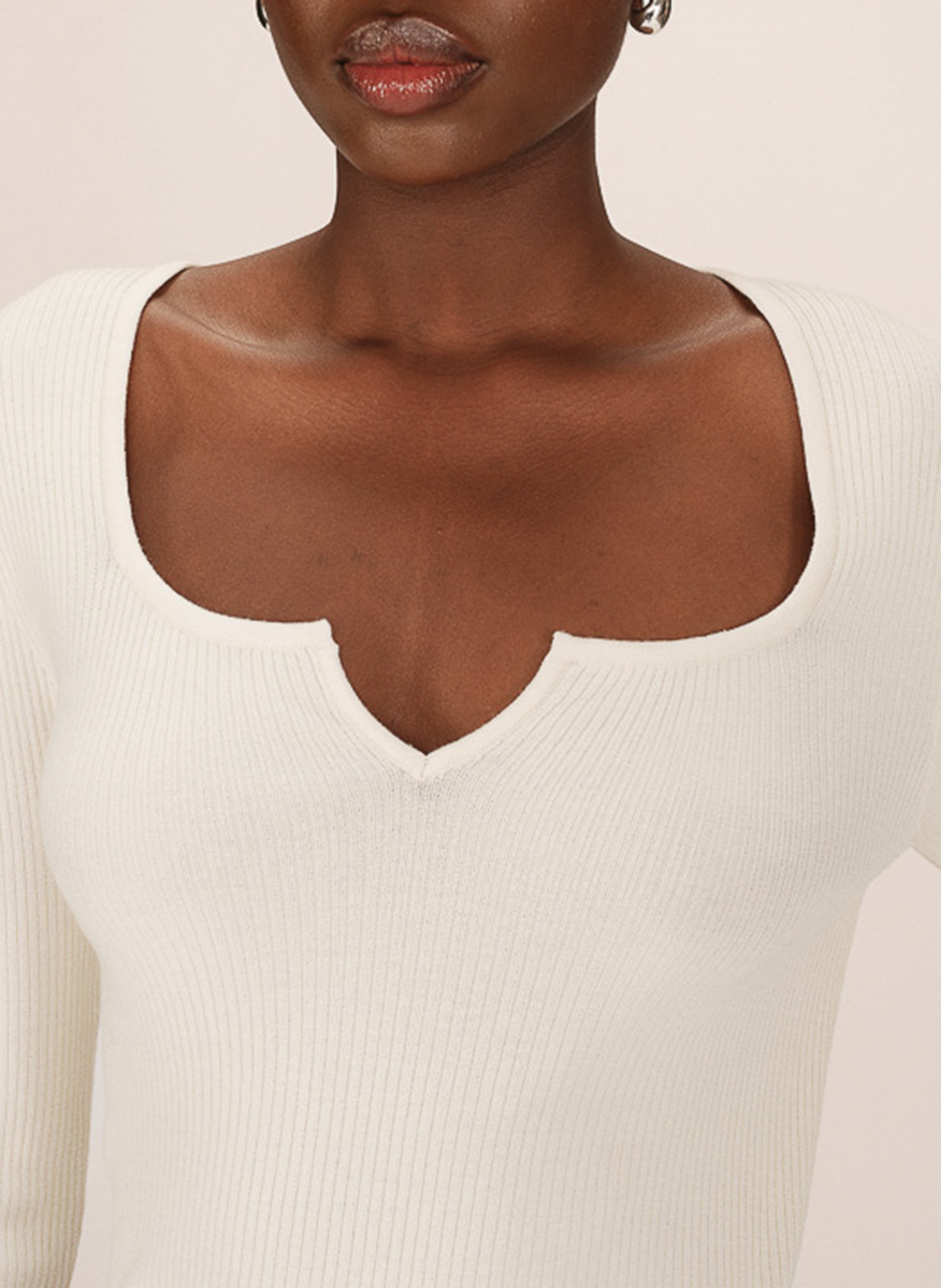 Square-neck sweater GRACE ET MILA White