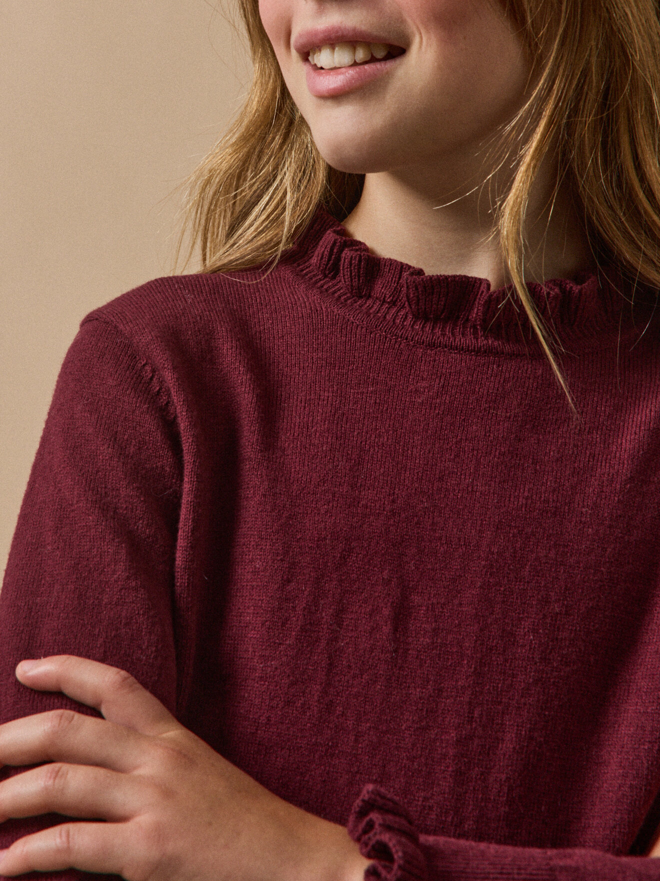 Ruffled sweater CYRILLUS Red