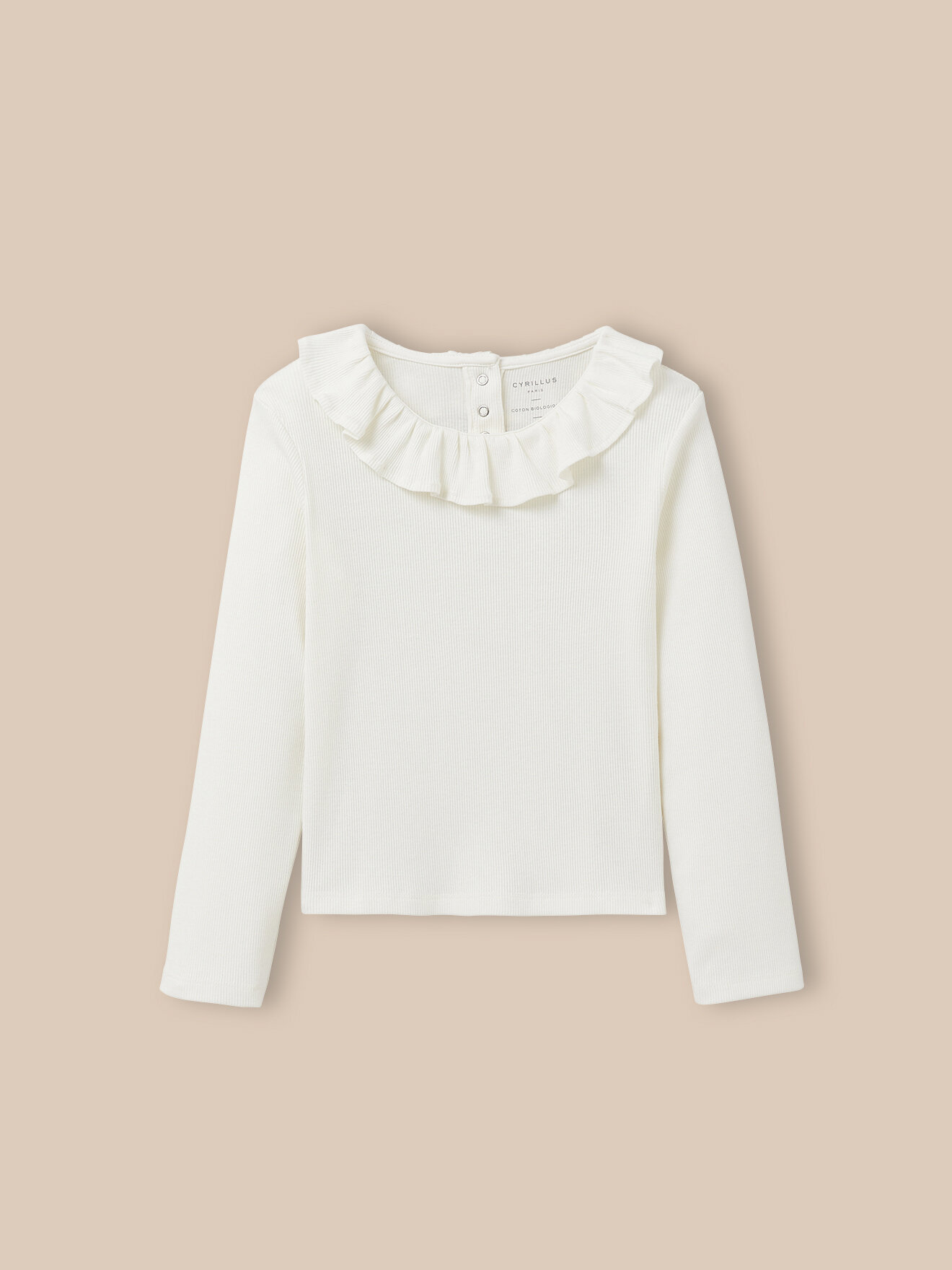 Organic cotton ruffled collar t-shirt CYRILLUS