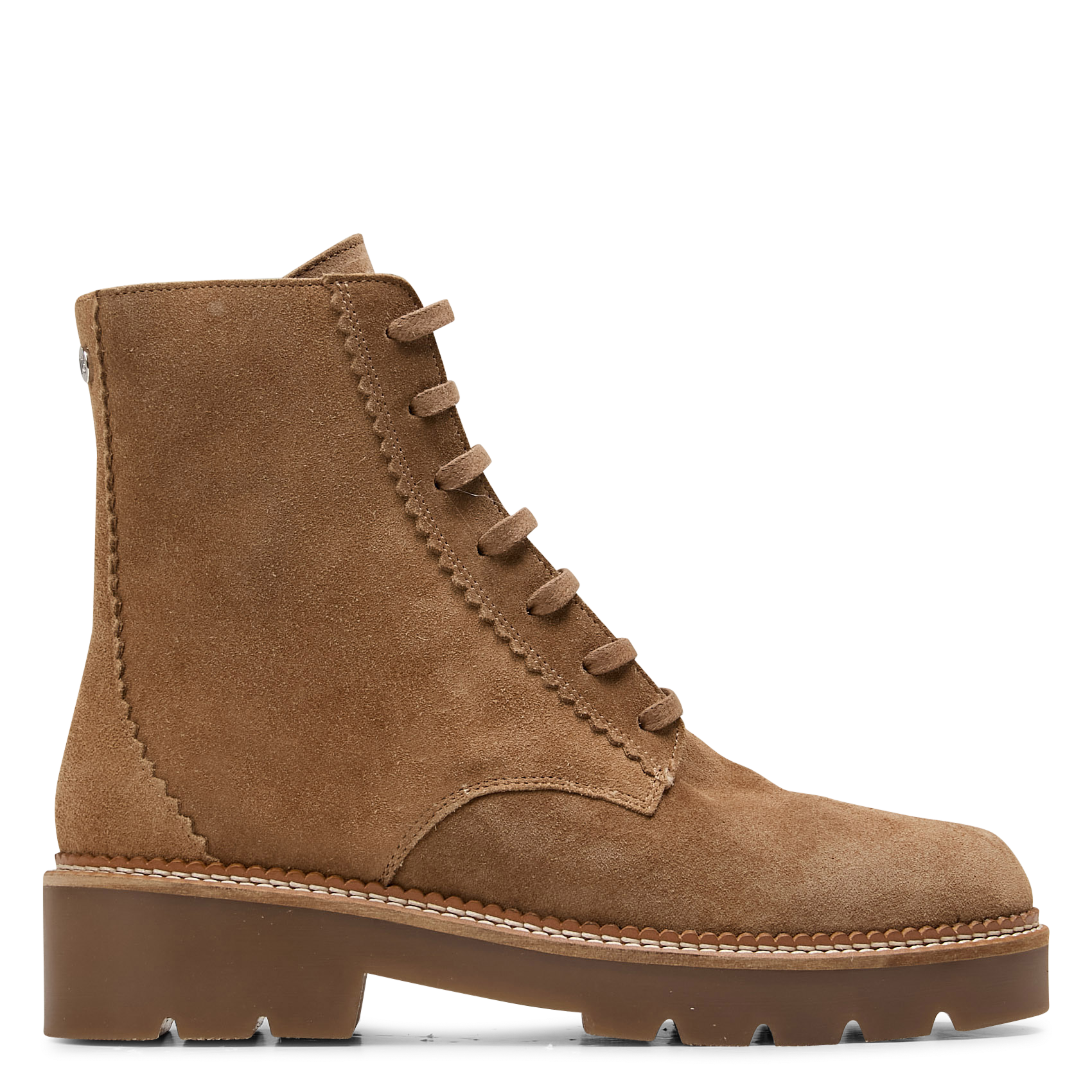 Boots à lacets en cuir velours MELLOW YELLOW Beige