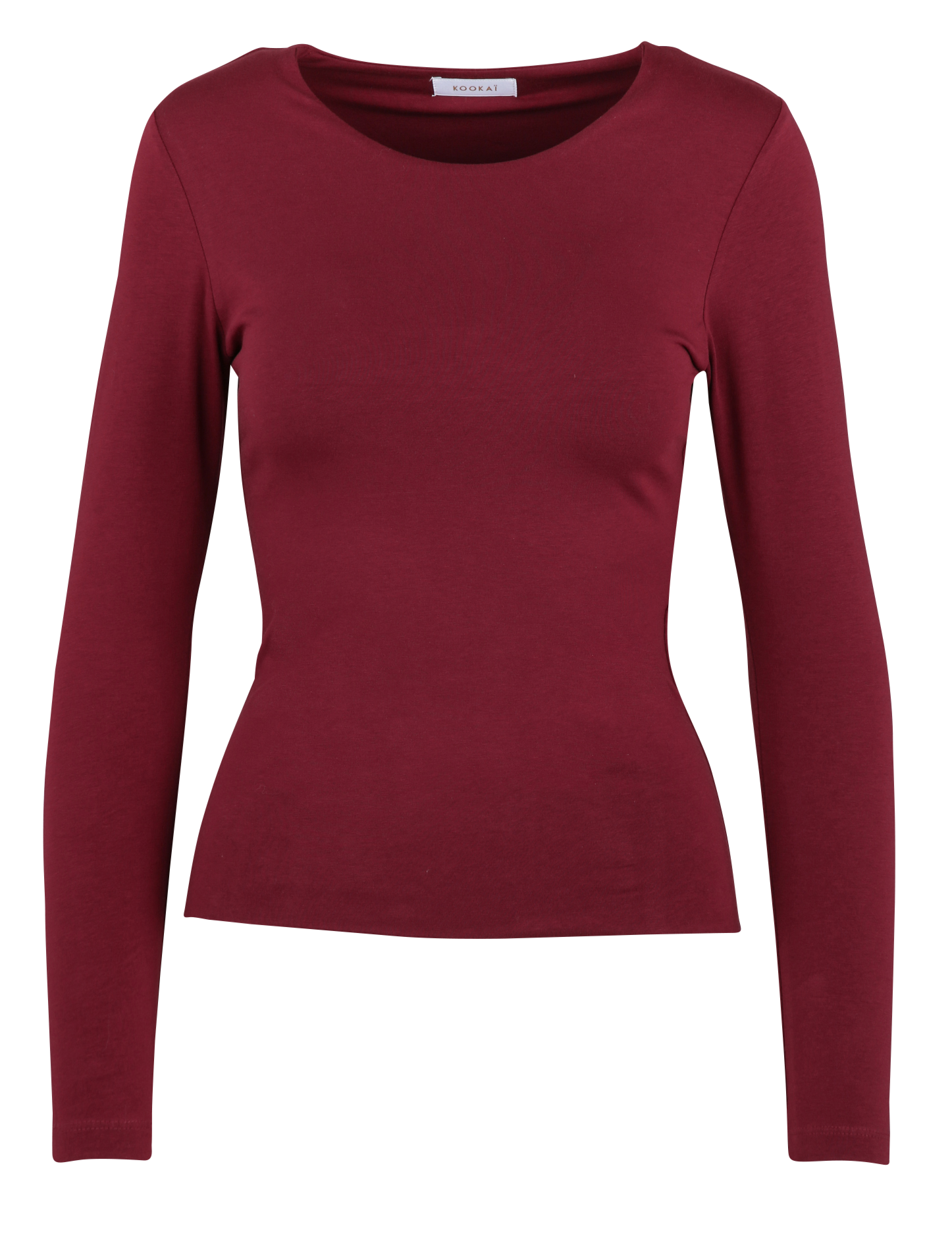 Tee-shirt moulant col rond en coton mélangé KOOKAI Rouge