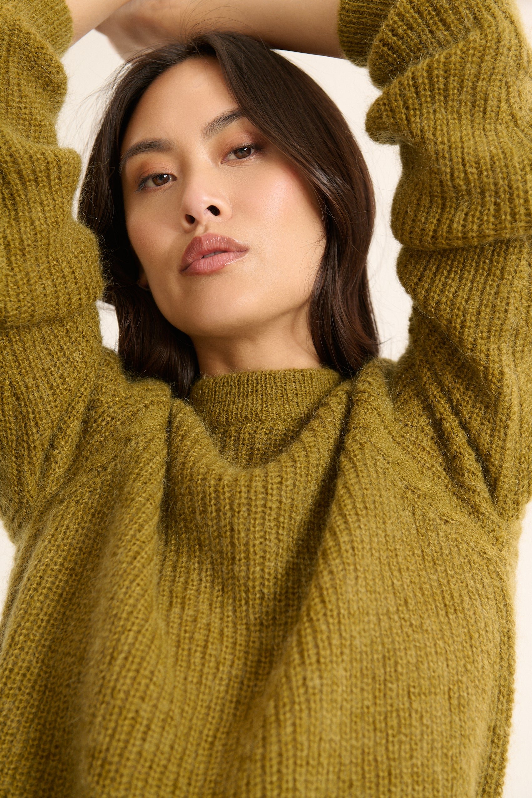 Round neck long sleeve sweater GARANCE PARIS Green