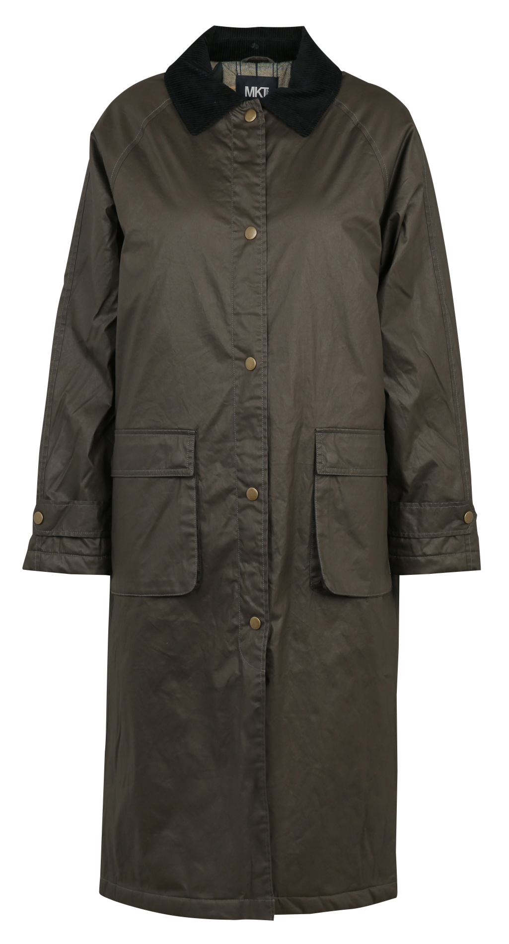 Manteau droit en coton MKT Kaki