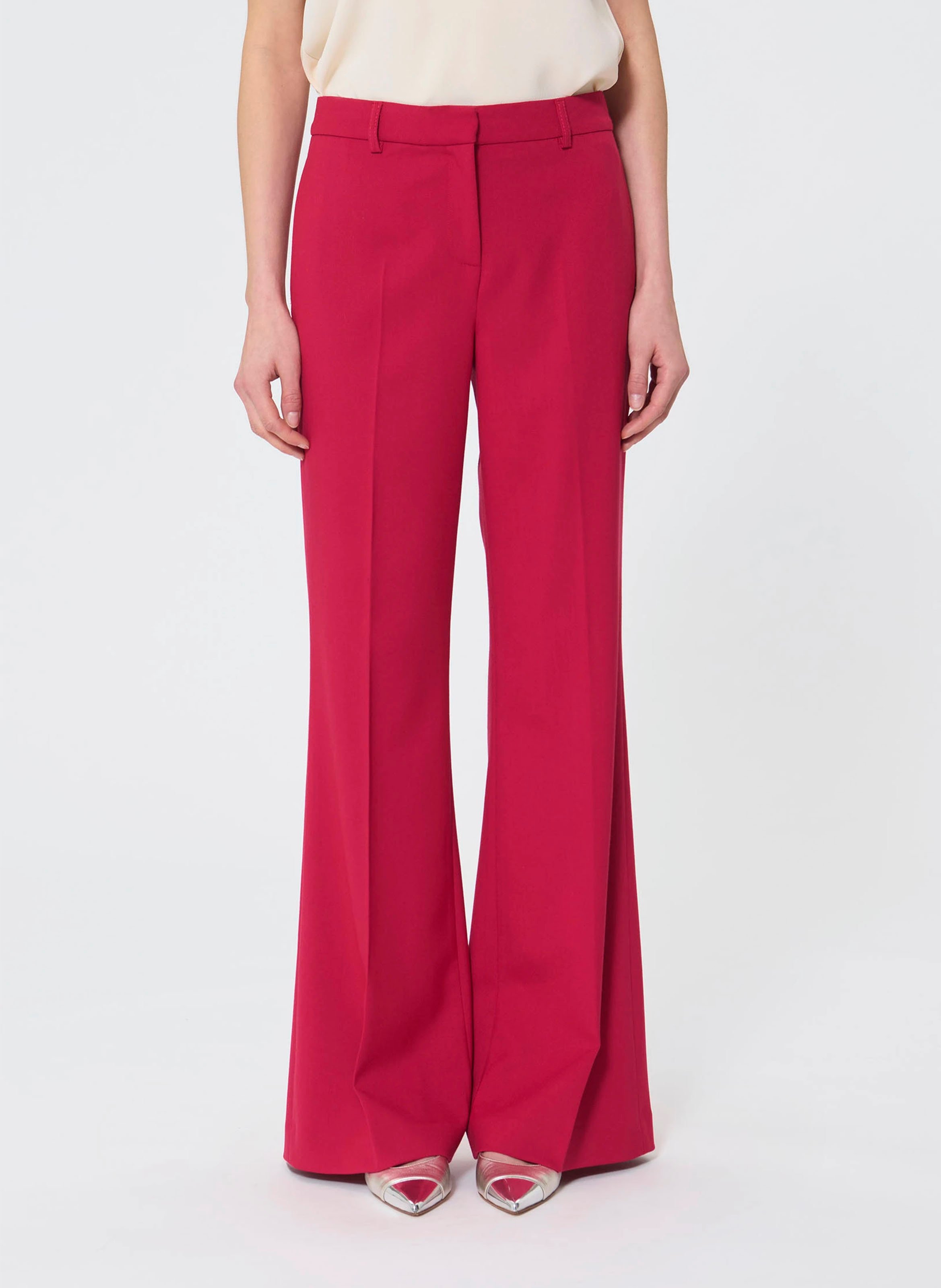 Wijde broek van wol TARA JARMON Rood