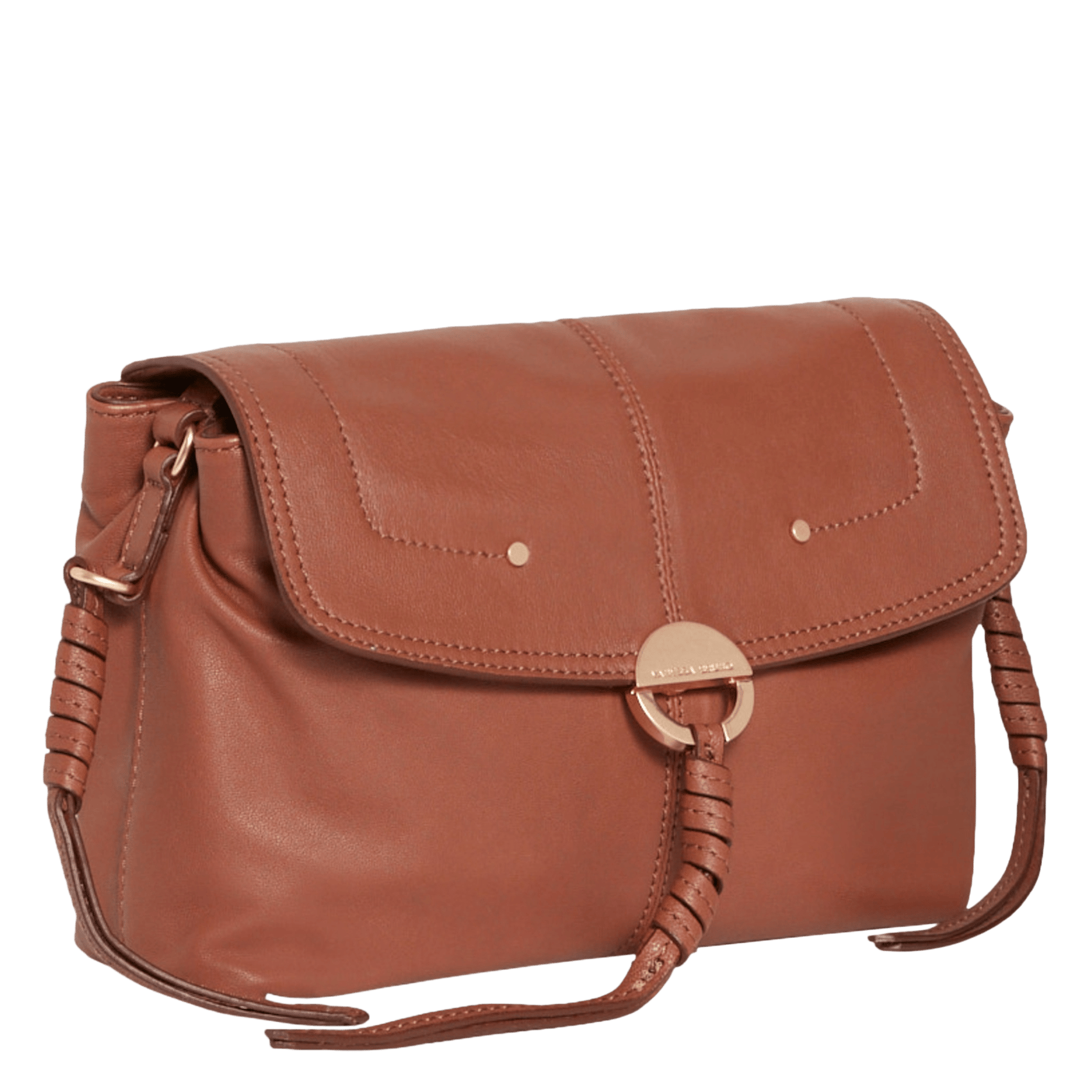 Dori leather shoulder bag  Havane