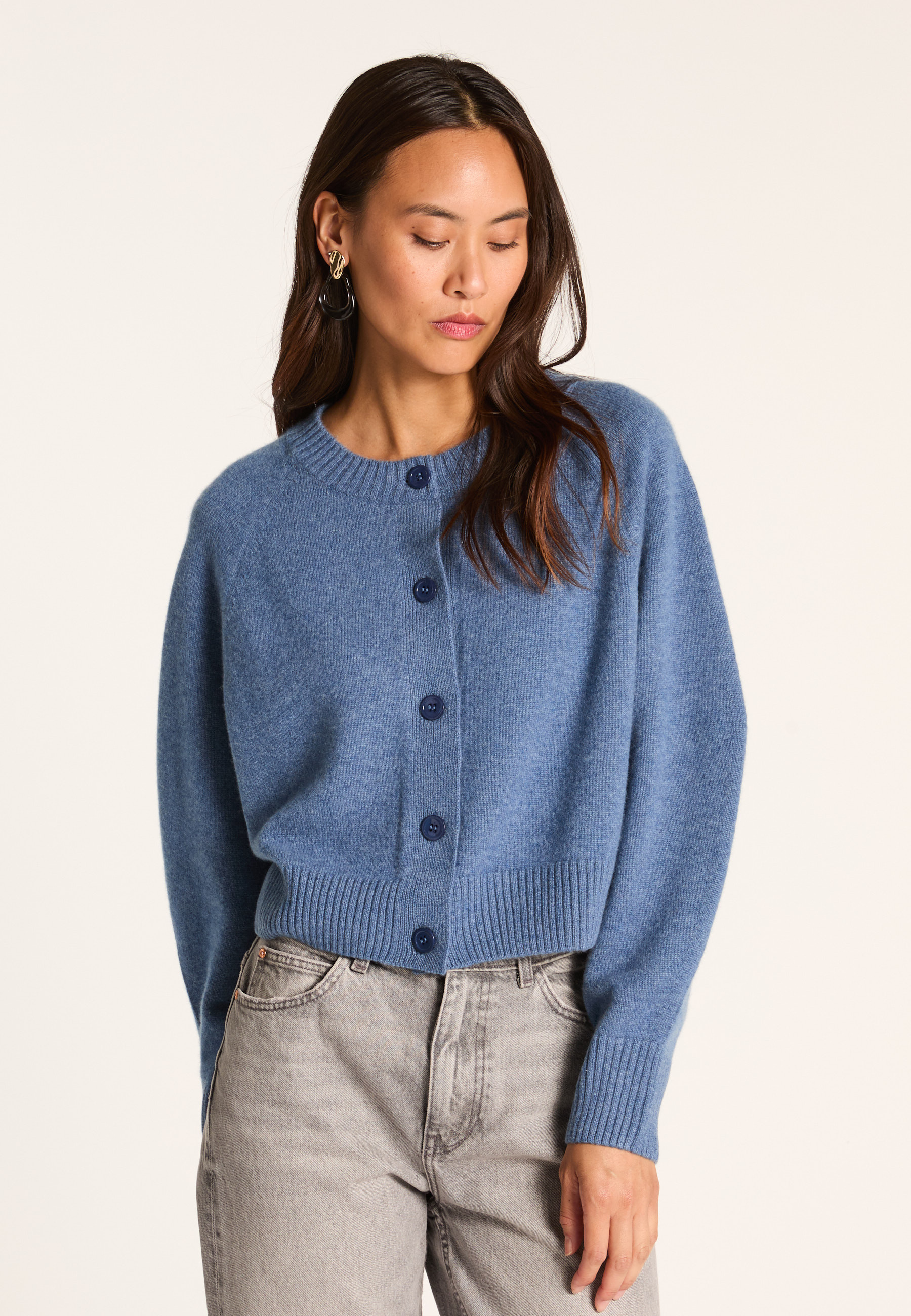 Cashmere cardigan MAISON MONTAGUT Blue