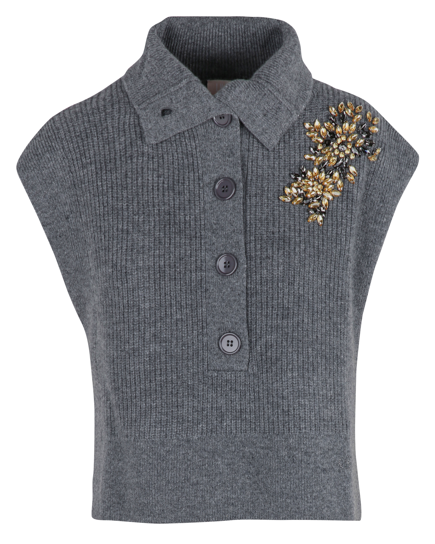 Oversize-Wollpullover mit Stehkragen LIU JO Grau