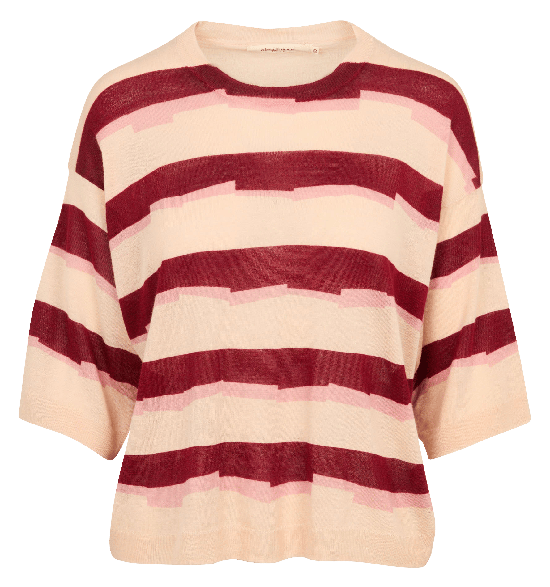 Pull droit col rond en maille NICE THINGS Rouge