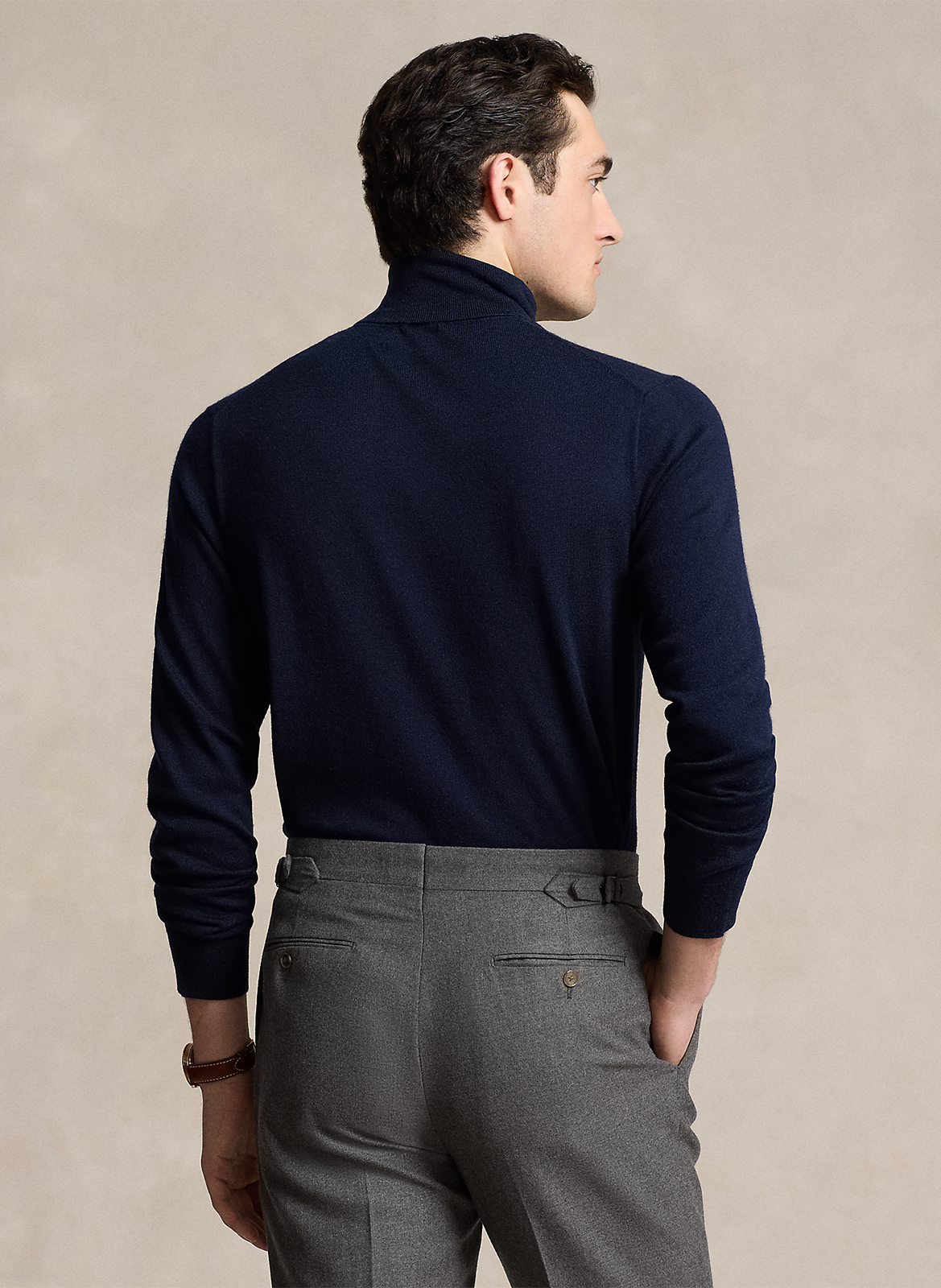 Pull col roulé brodé en laine  POLO RALPH LAUREN Bleu