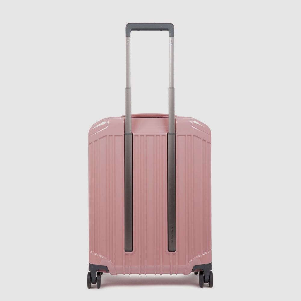 Valise trolley cabine à 4 roues avec serrure tsa avec ports usb et usb type-c PIQUADRO Rose