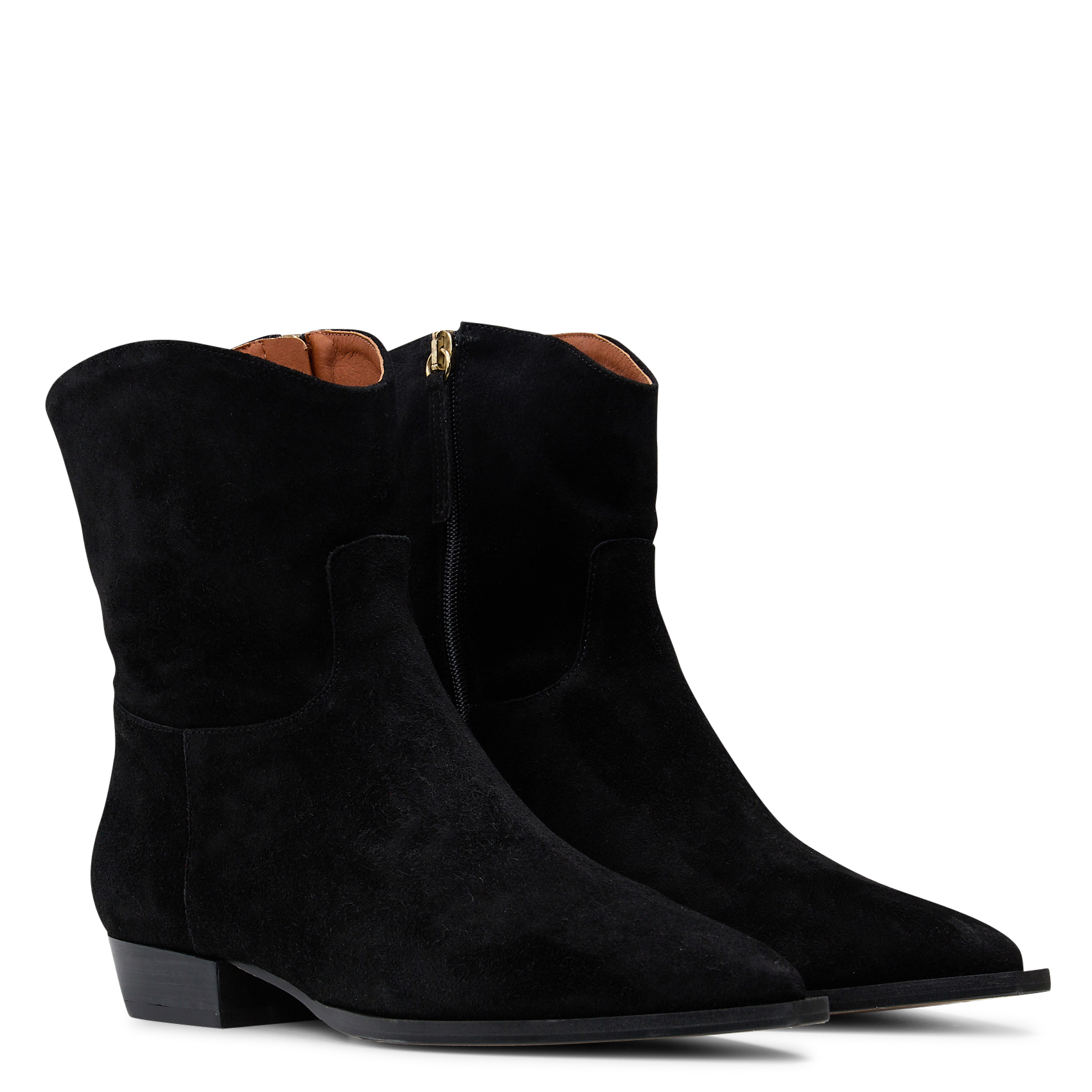 Suede cowboy boots ANGEL ALARCON Black