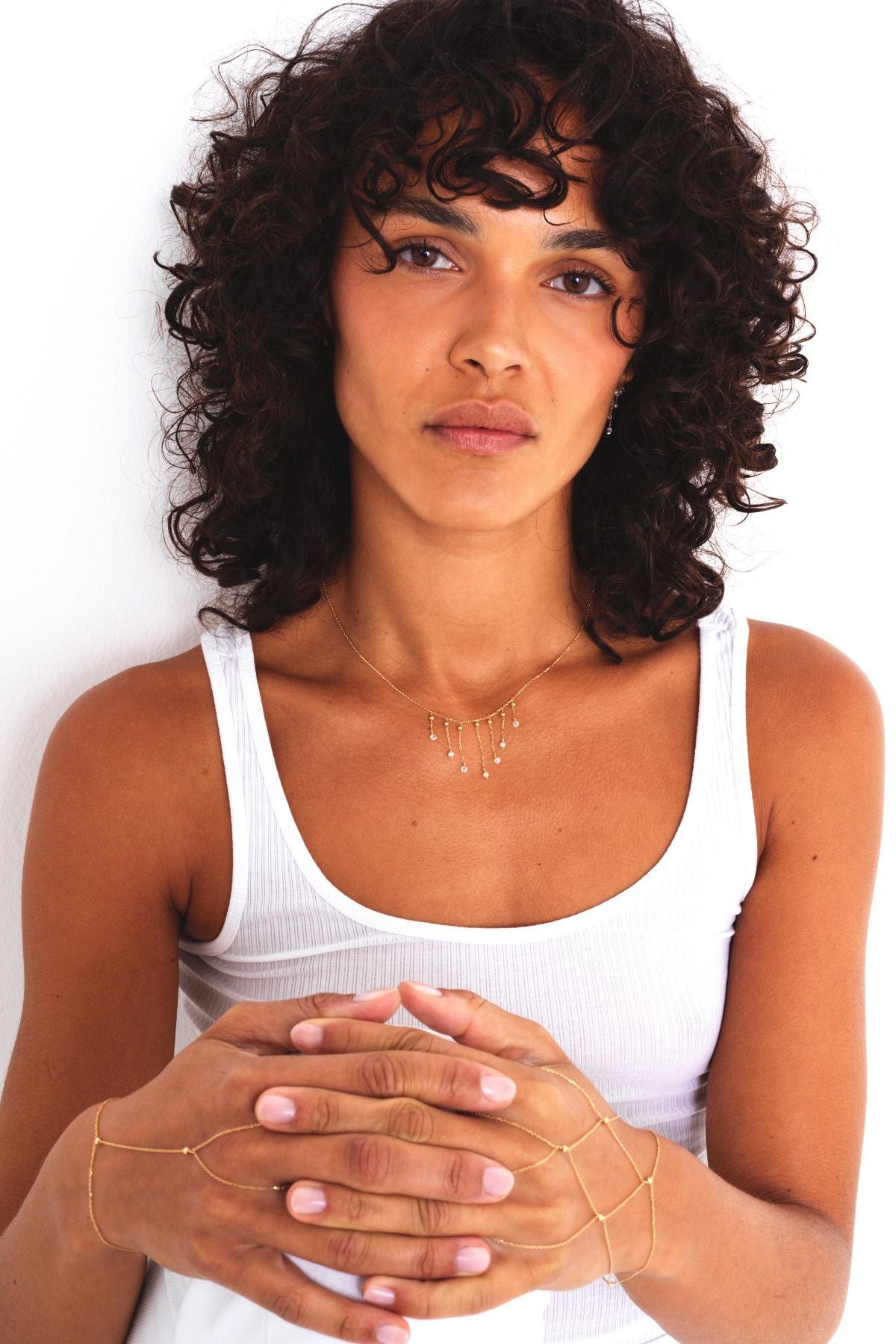 Luna necklace in 18k gold - white diamond & cultured pearl YAY Golden