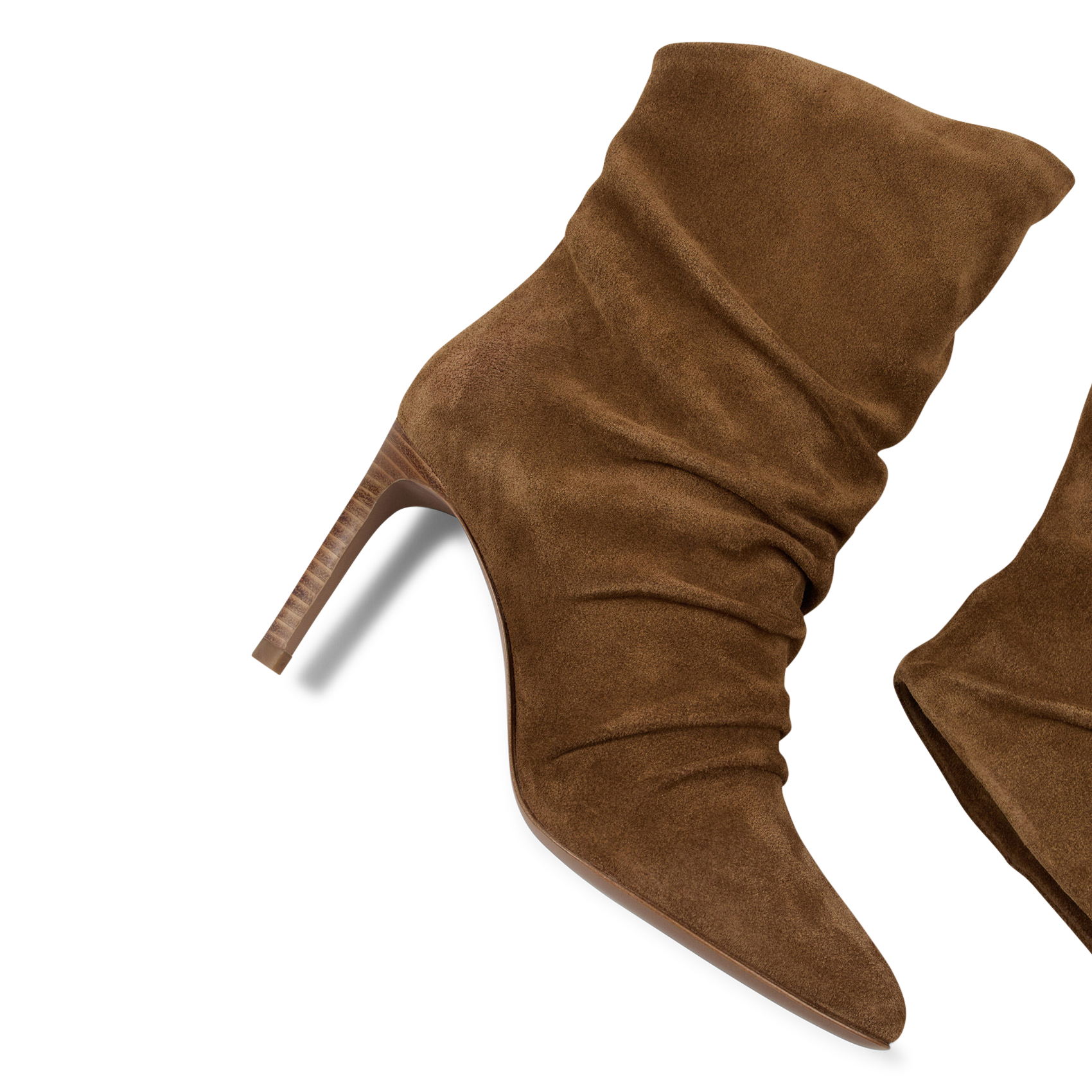 Bottines plissées à talons en cuir BA&SH Marron