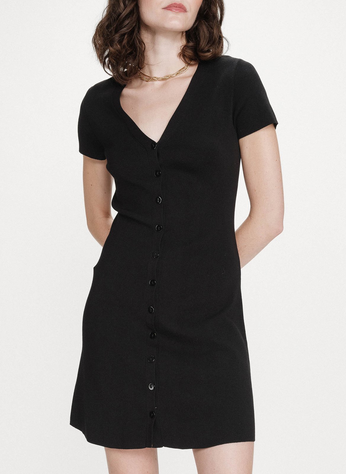 Robe courte ajustée unie GRACE ET MILA Noir