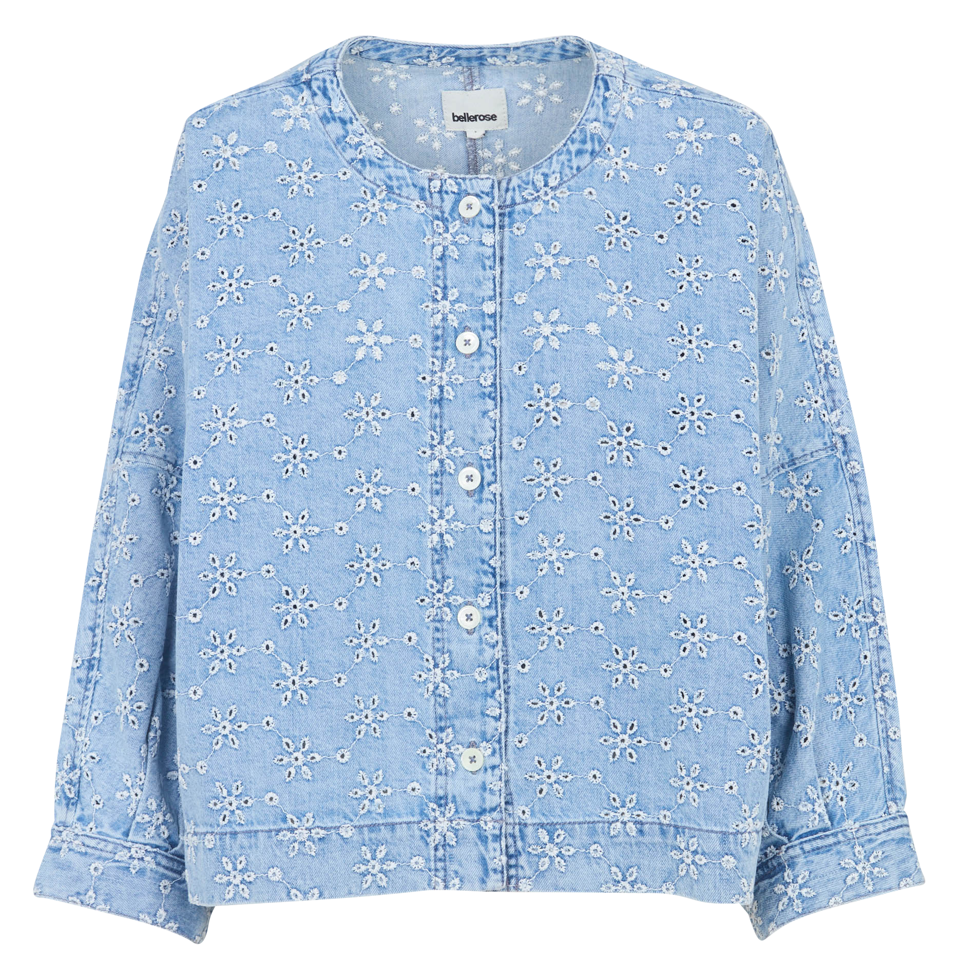 Veste en denim col rond BELLEROSE Bleu