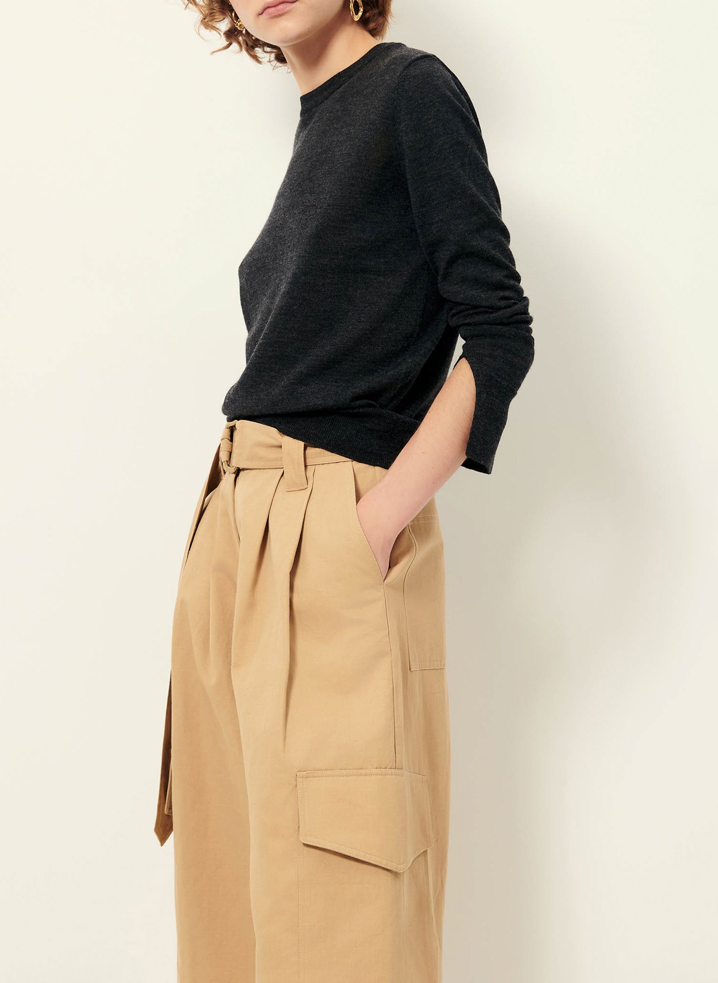 Pull col rond en laine SESSUN Gris