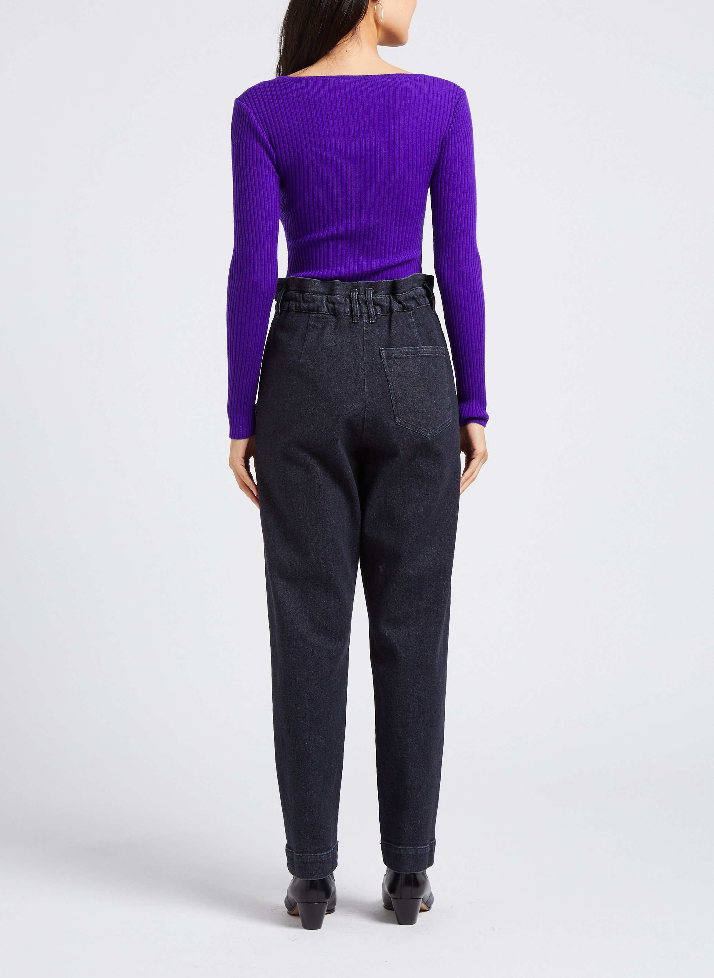 Cotton-blend carrot cropped jeans COLLECTORS CLUB Black