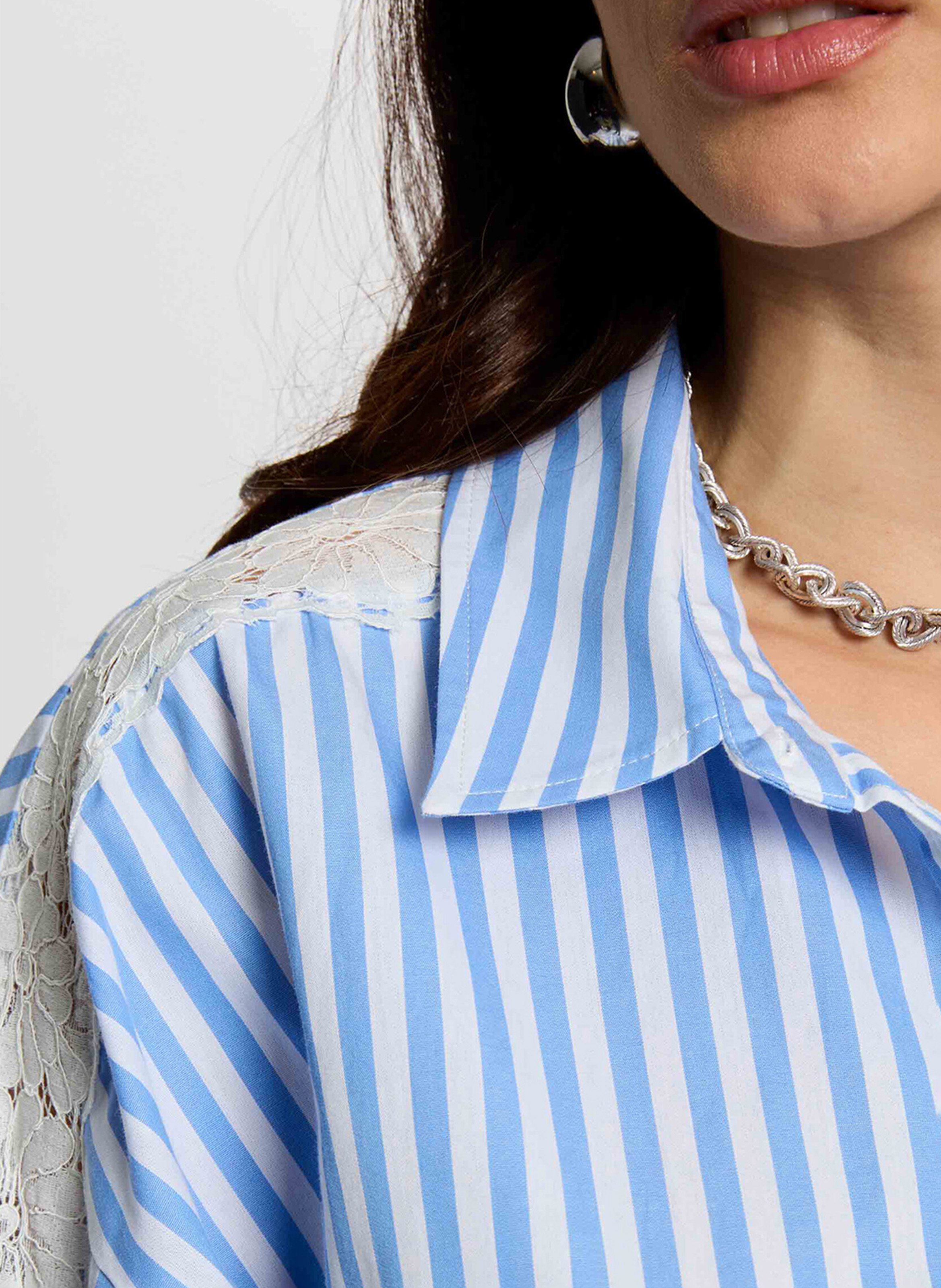 Chemise oversize col classique en coton MORGAN Multicolore