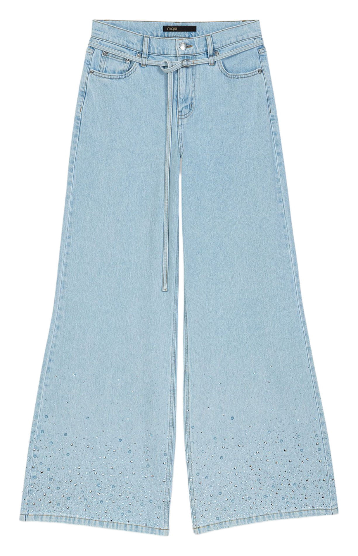 Wijde jeans - katoenblend MAJE Blauw