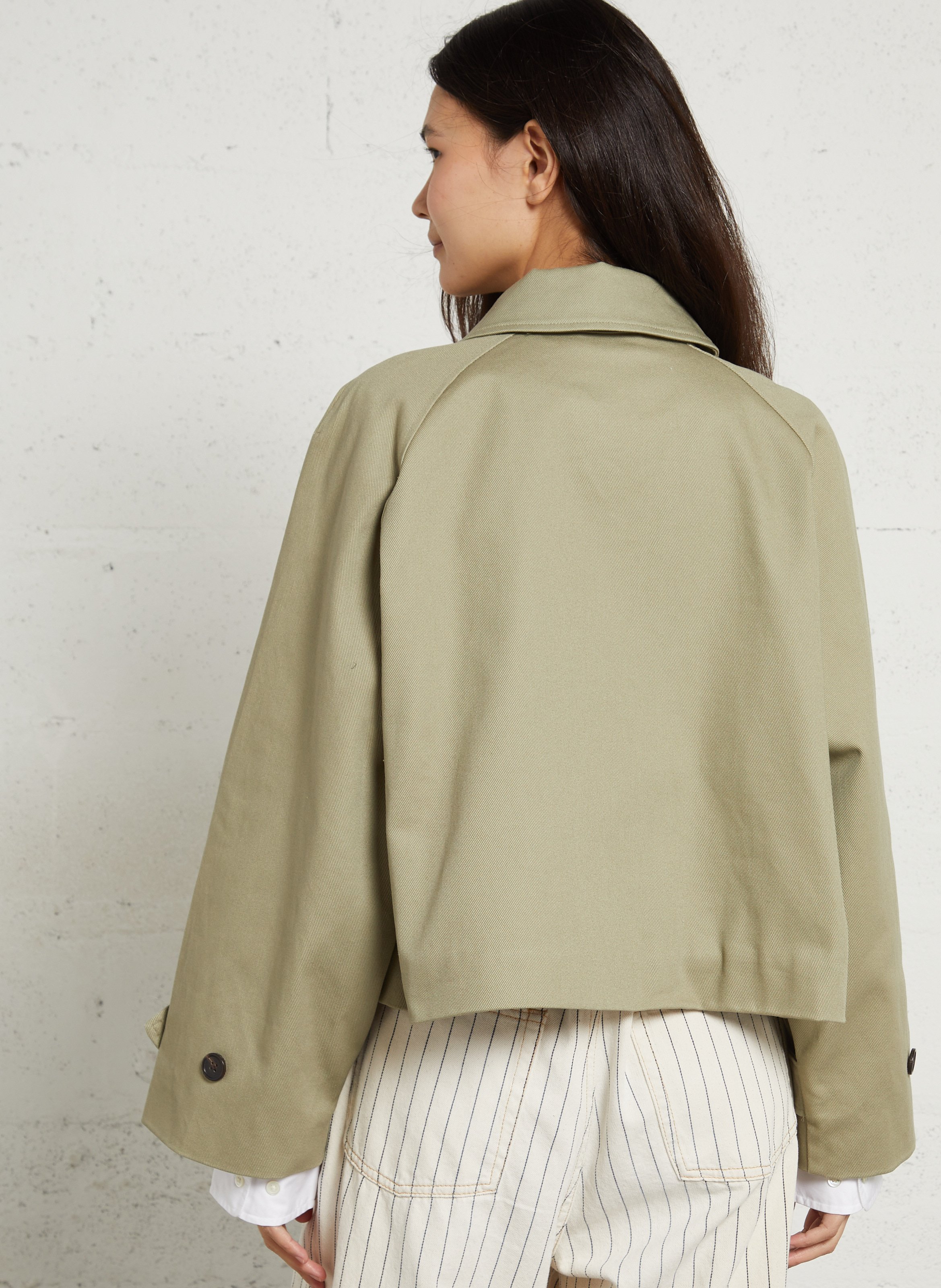 Veste ample col classique en coton BELLEROSE Vert