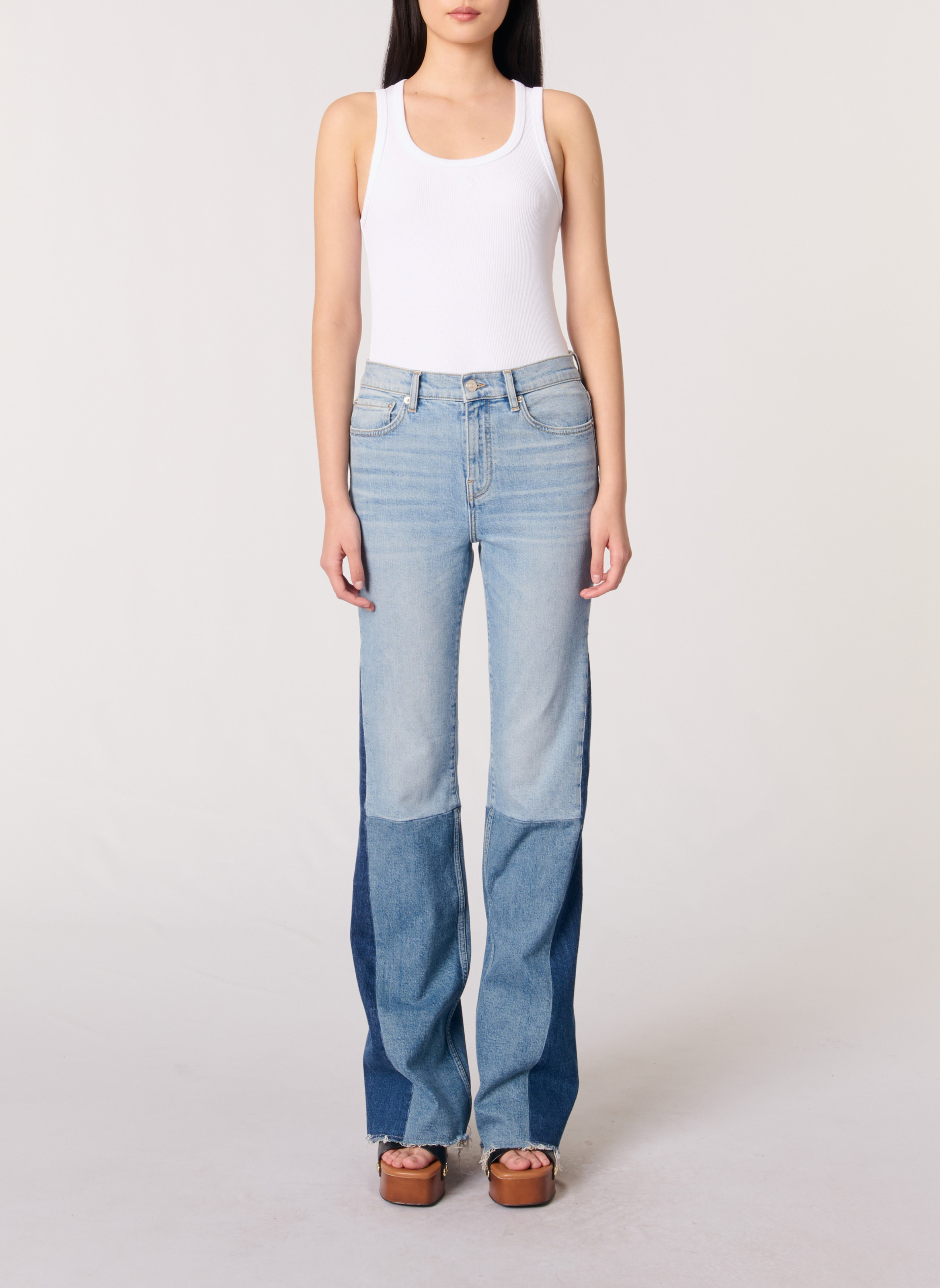 Straight patchwork jeans MAJE Blue