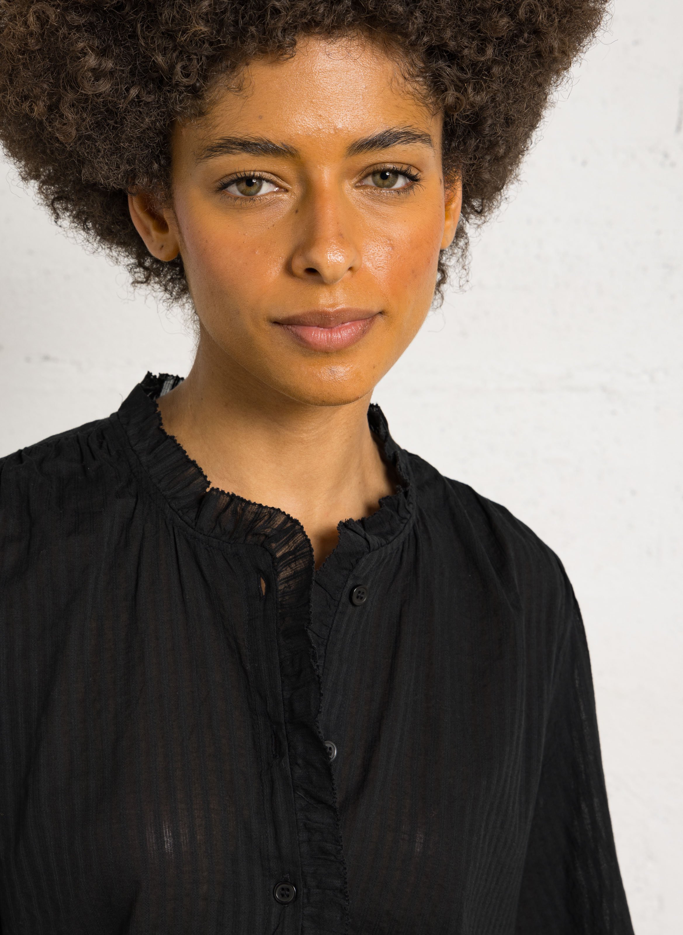 Chemise ample en coton DES PETITS HAUTS Noir