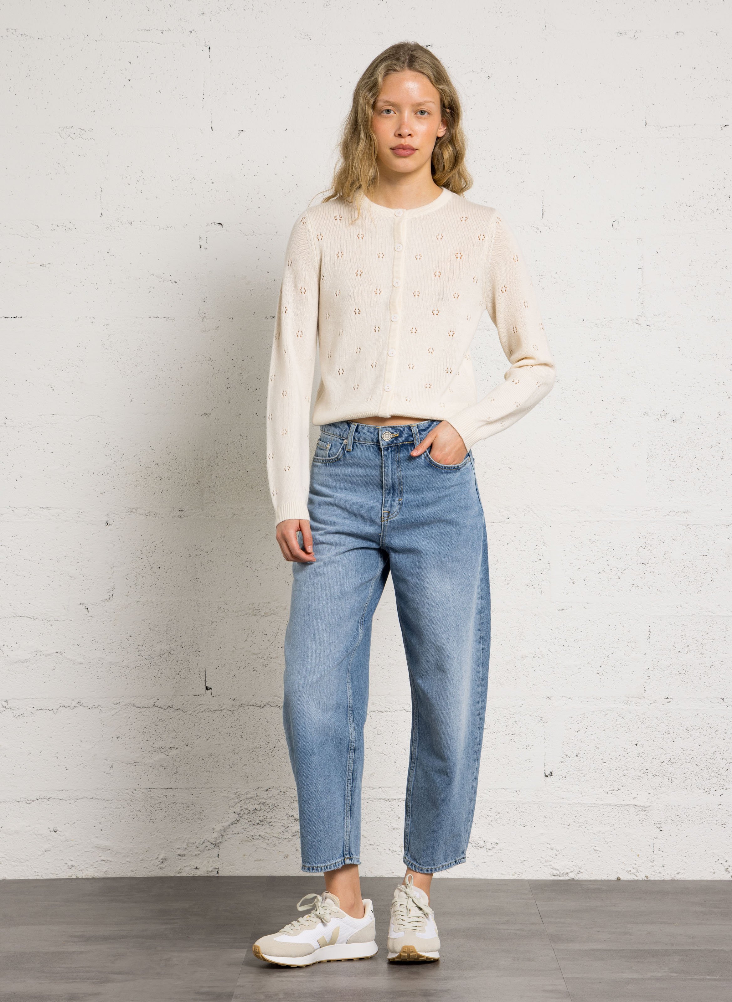 Gerade geschnittene Weste aus Wolle und Kaschmir PETITE MENDIGOTE Beige