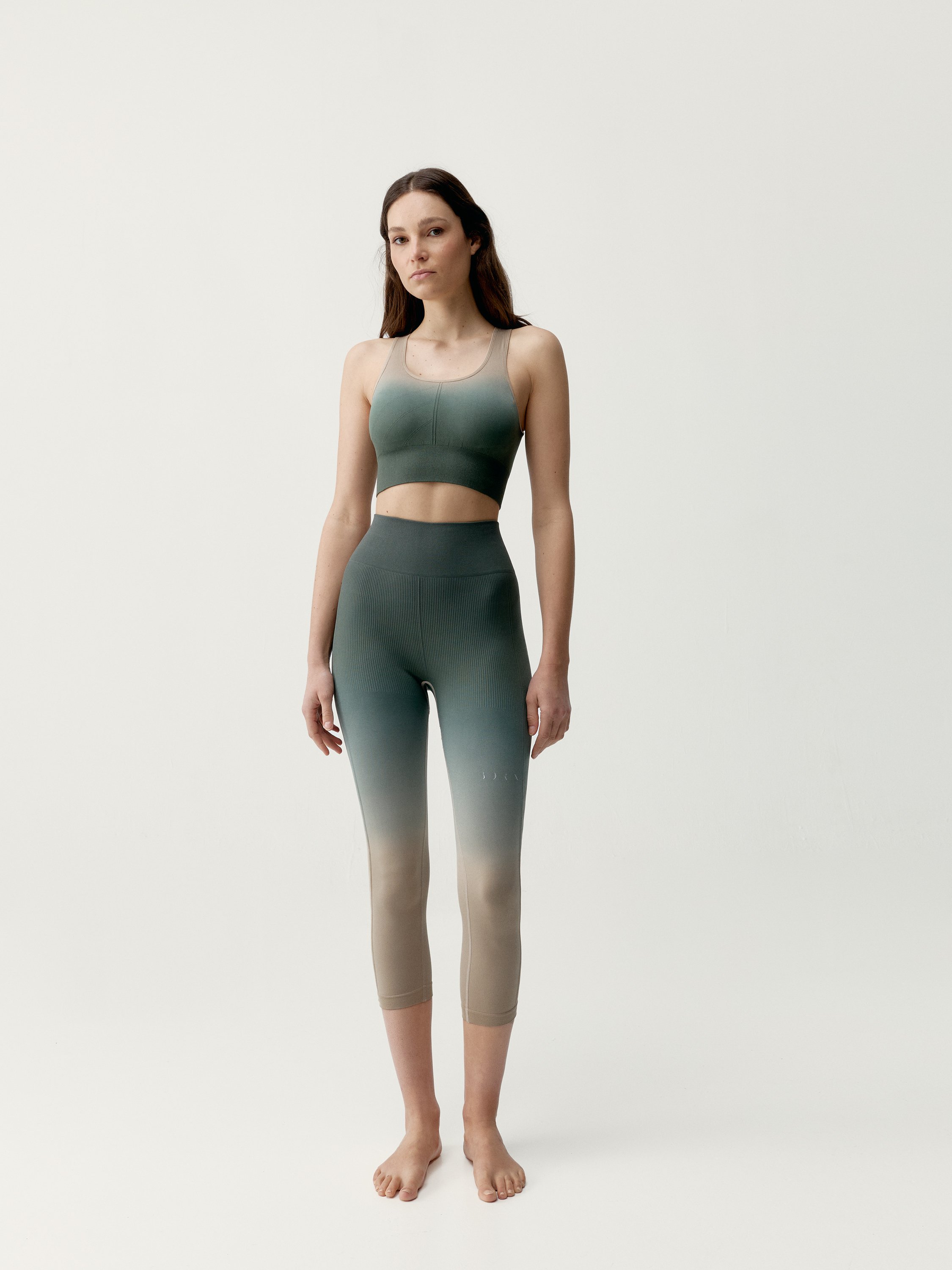 Legging de sport 7/8 seamless dione BORN Vert