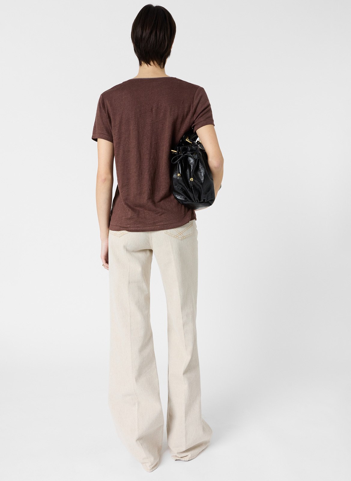 Linnen T-shirt met rechte pasvorm GERARD DAREL Bruin