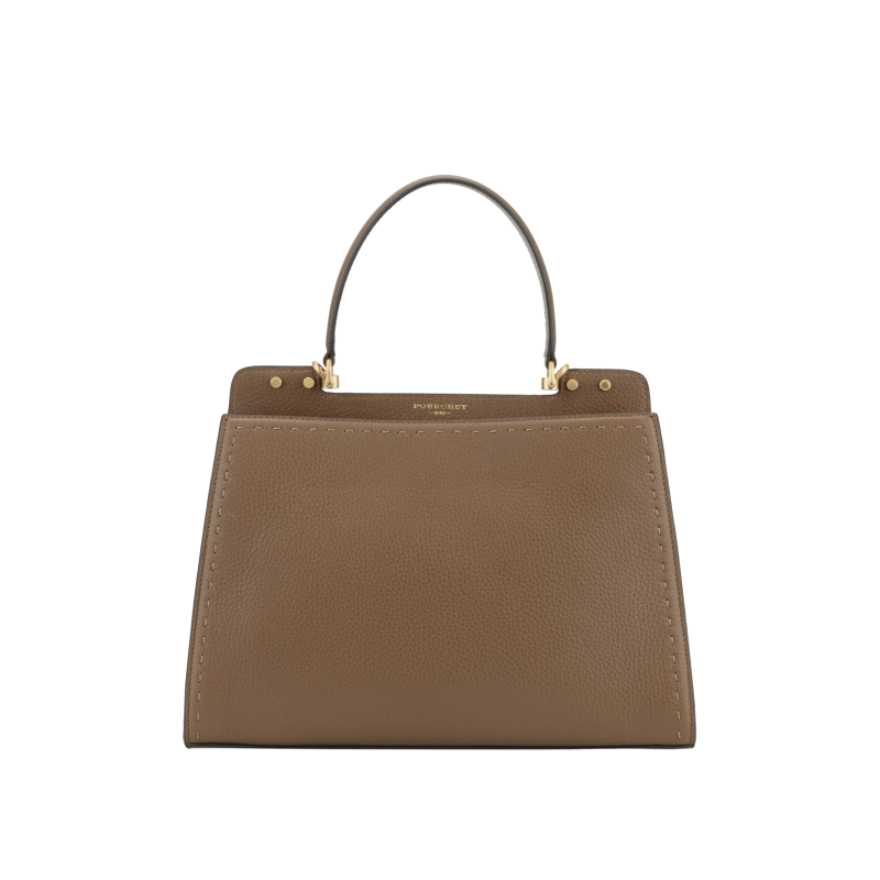 Calfskin leather handbag Brown