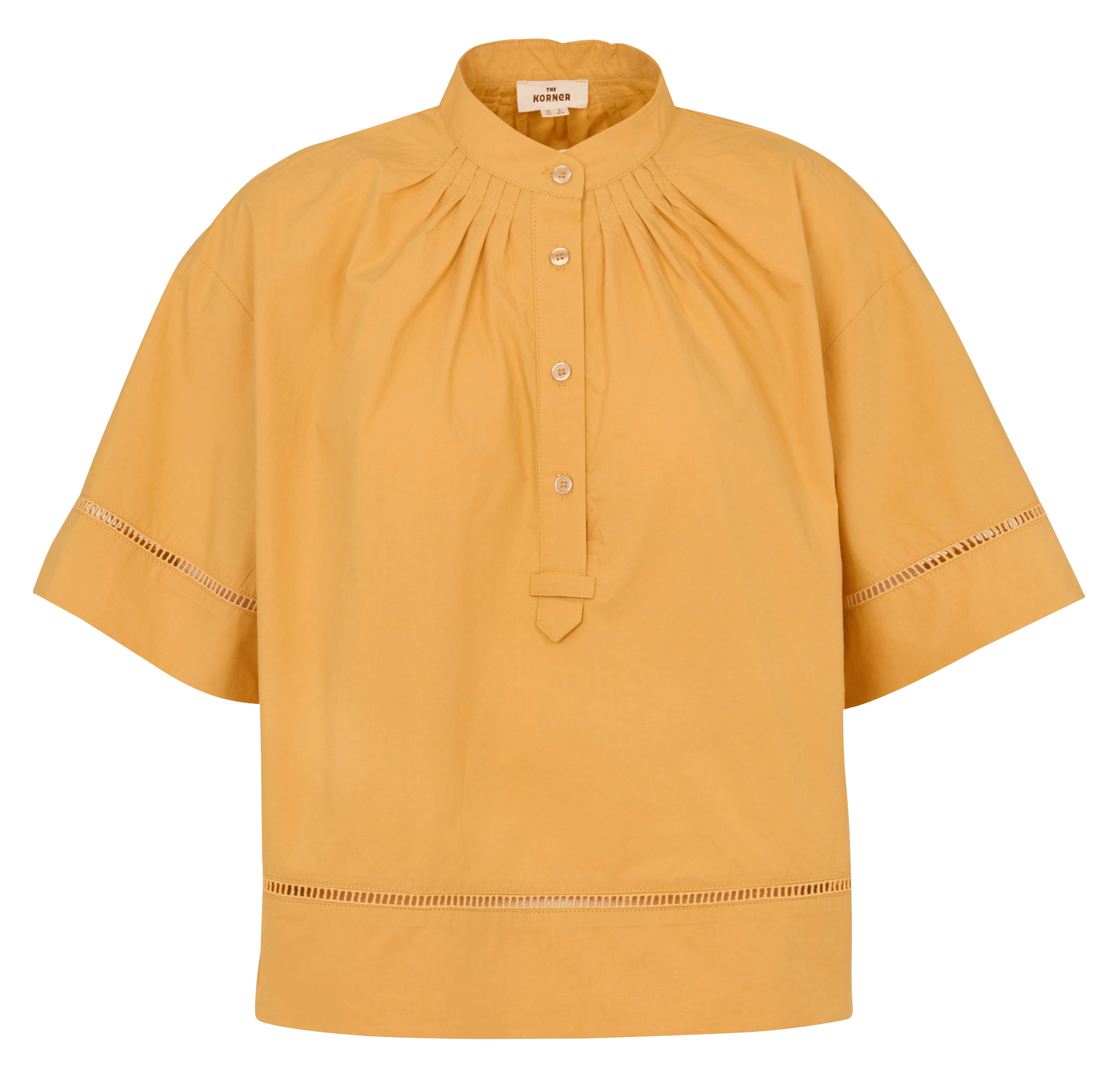 Oversized, katoenen top met ronde hals THE KORNER Geel