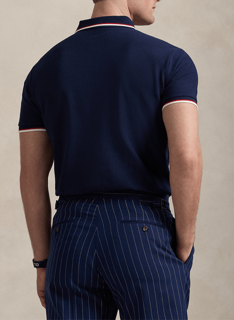 Slim-fit cotton polo shirt POLO RALPH LAUREN Blue