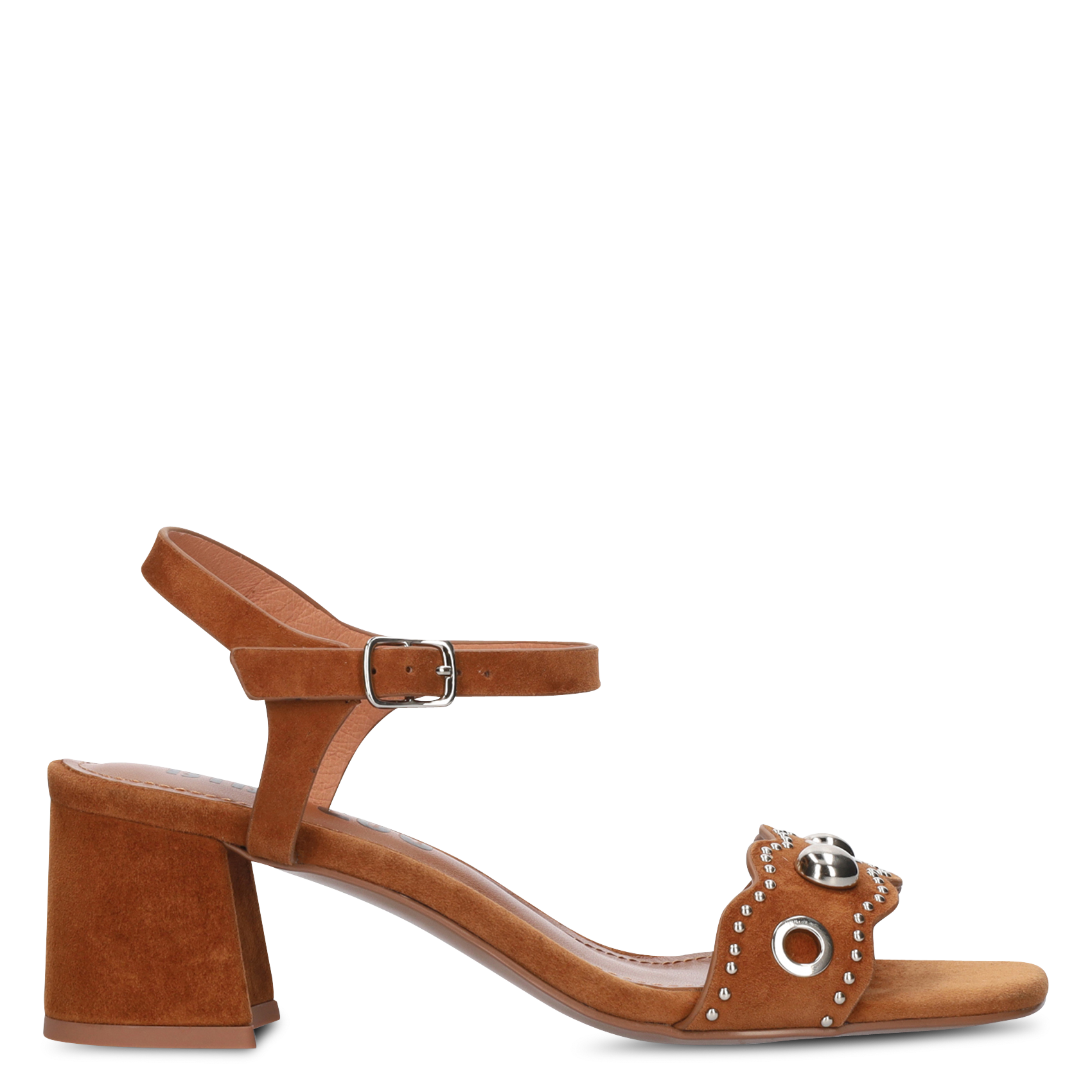 Sandales à talons cloutées en daim BIBI LOU Marron