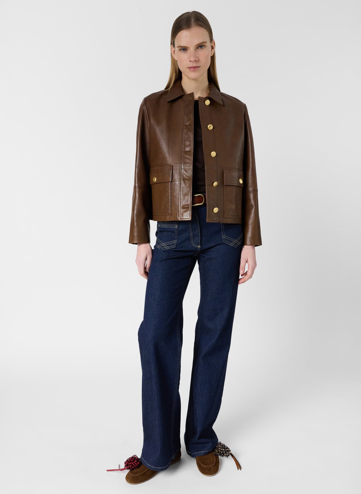 Lammlederblouson mit klassischem Kragen GERARD DAREL Braun