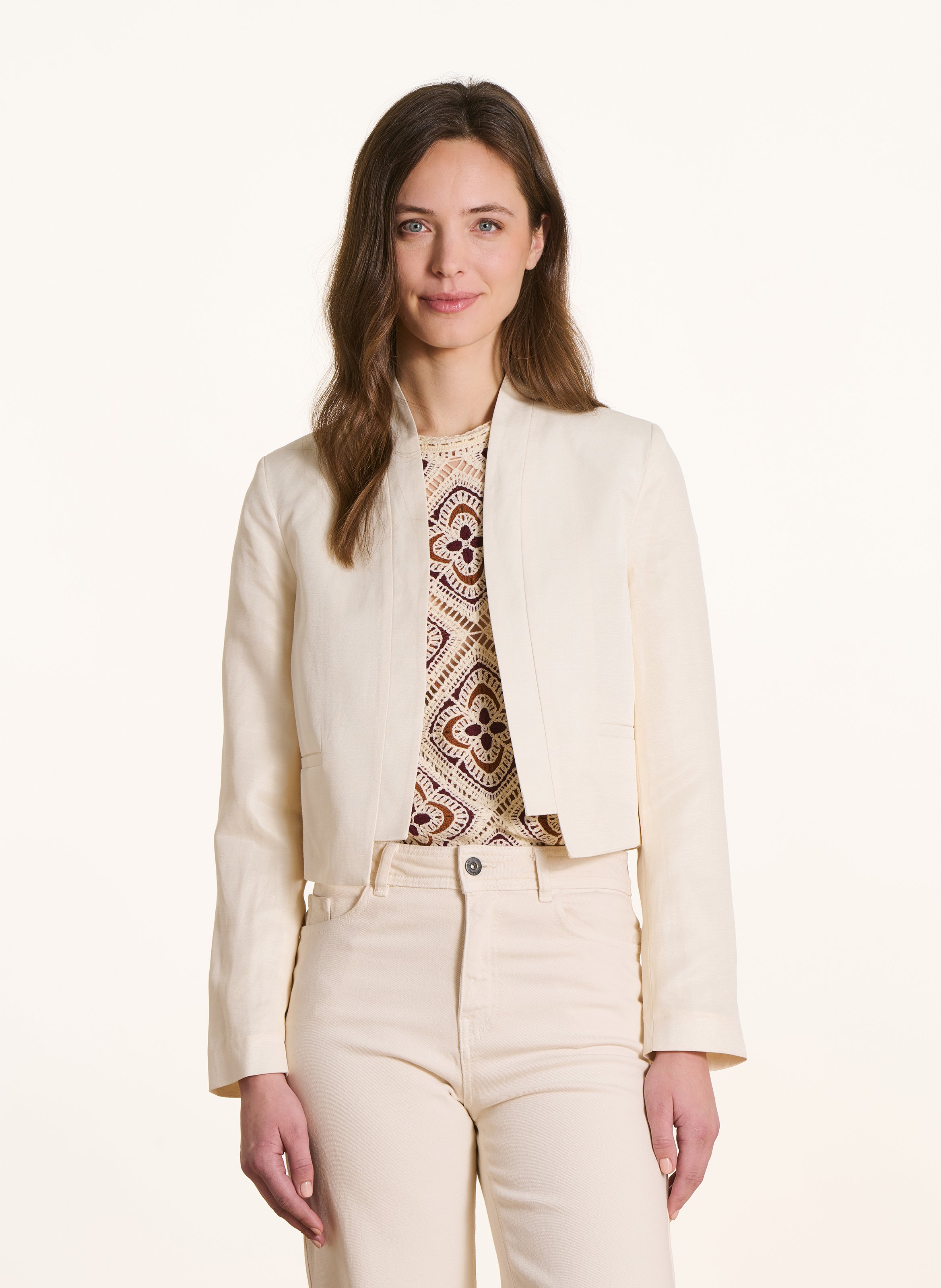 Kurzes Blazer aus Leinenmischung LA FEE MARABOUTEE