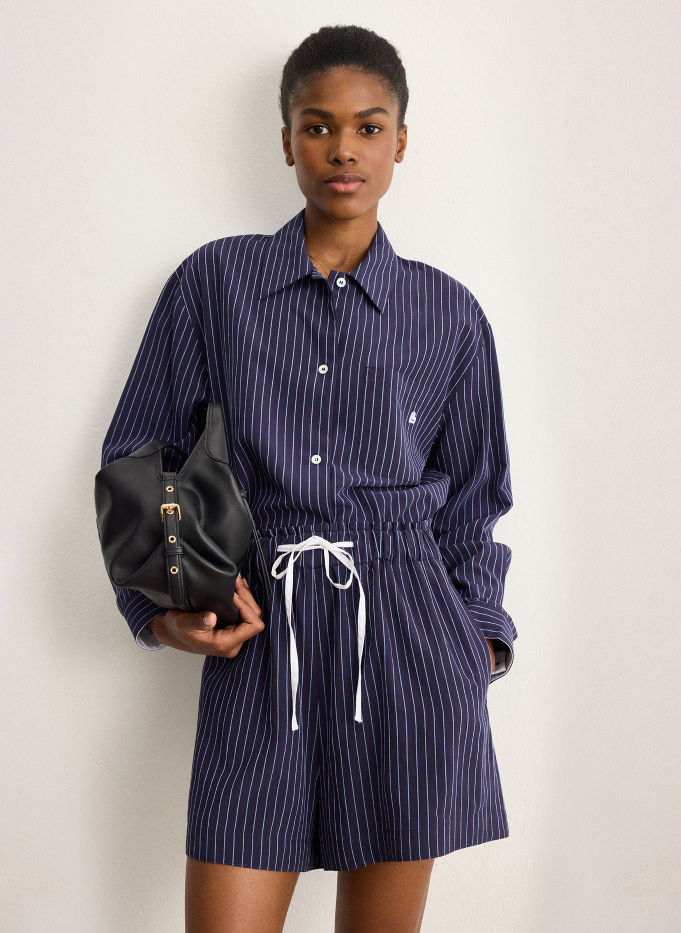 Straight striped shirt with classic collar PABLO Blue