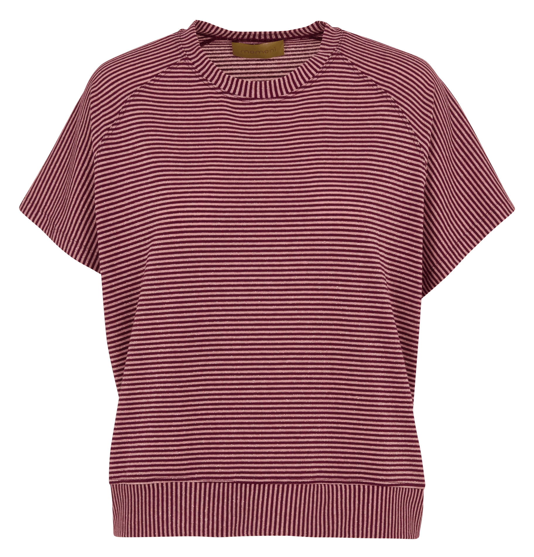 T-Shirt mit Rundhalsausschnitt und geradem Schnitt mit metallischen Streifen MOMONI Violett