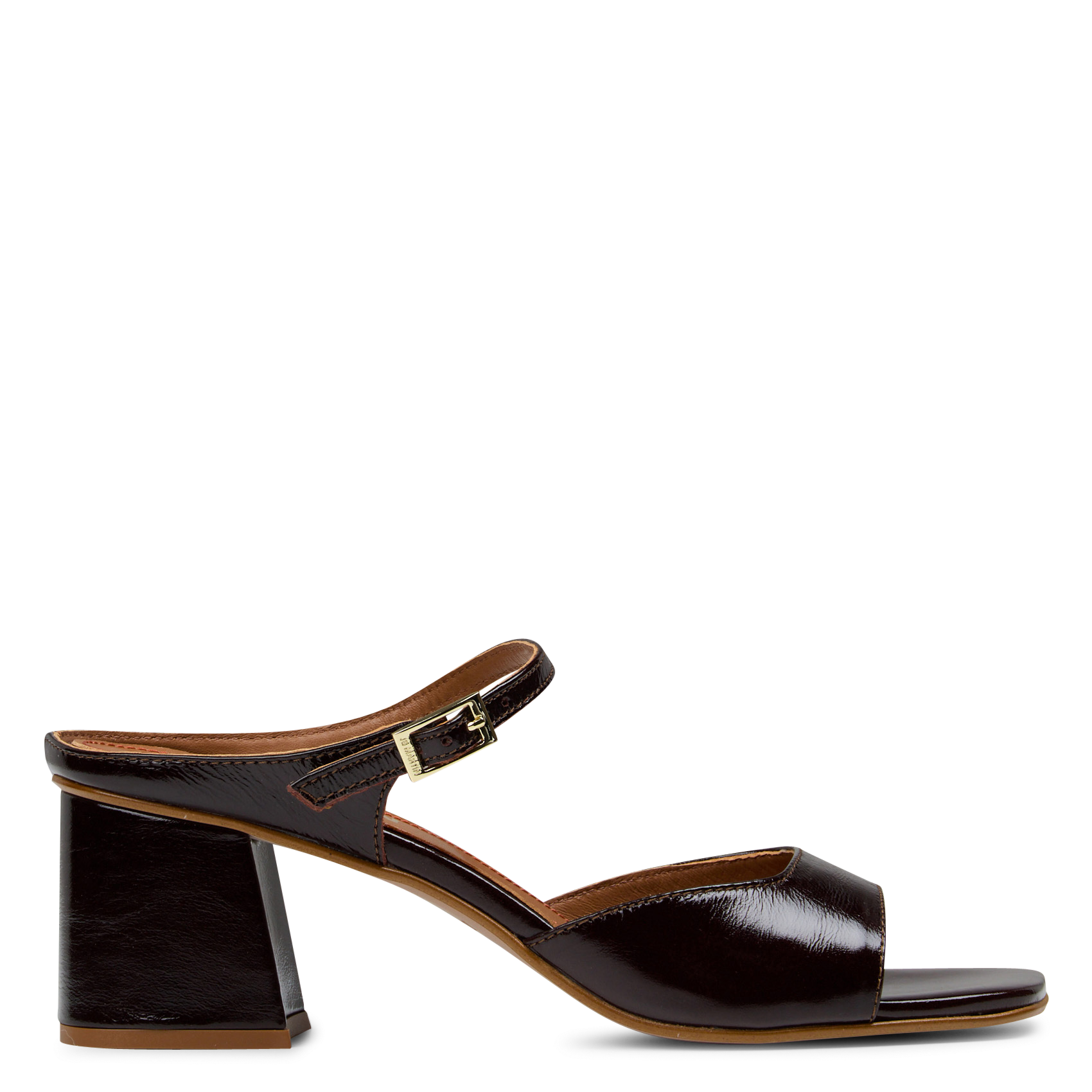 Sandales à talons en cuir verni JB MARTIN Marron