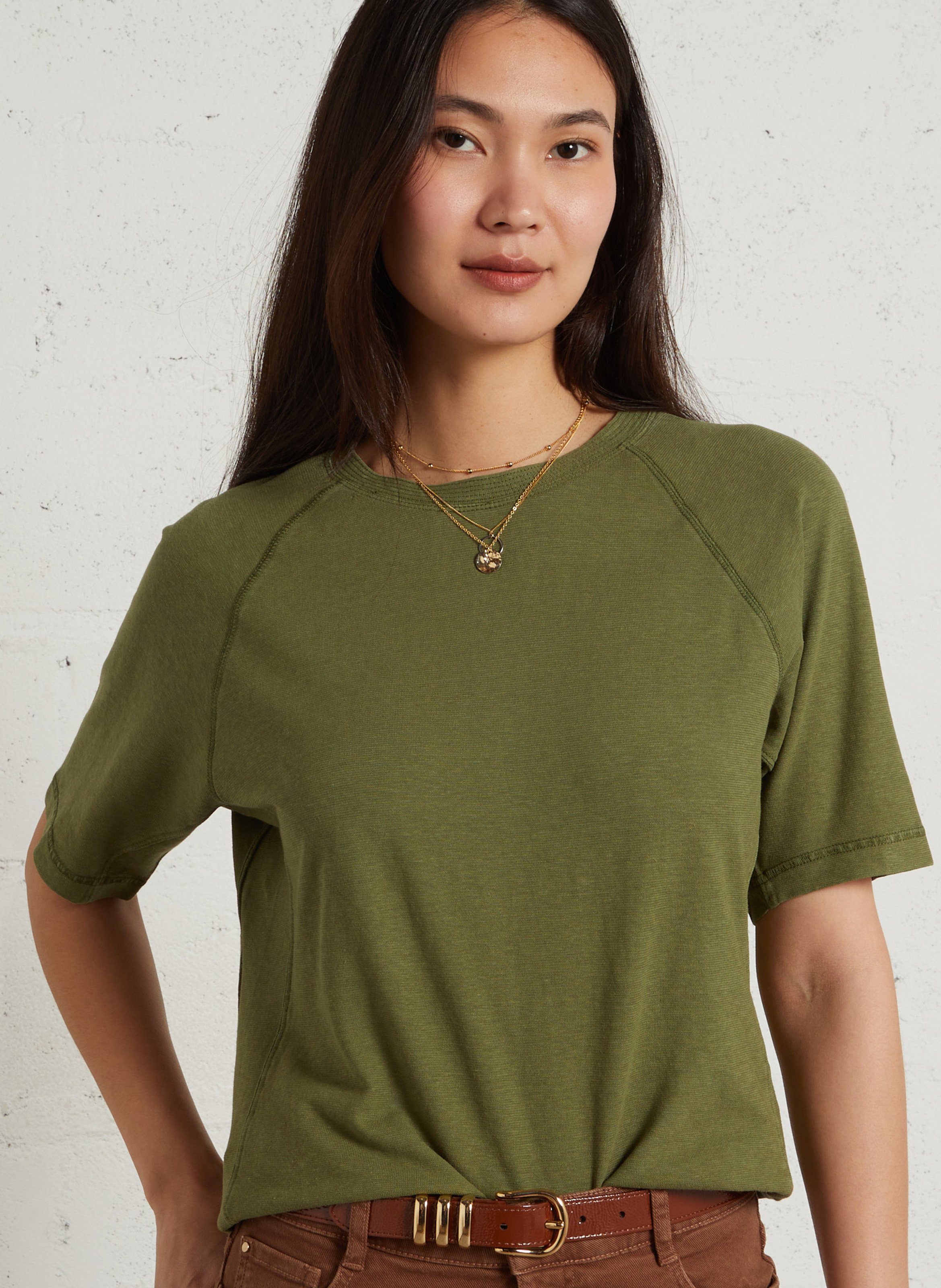 Tee-shirt col rond manches courtes uni MAISON 123