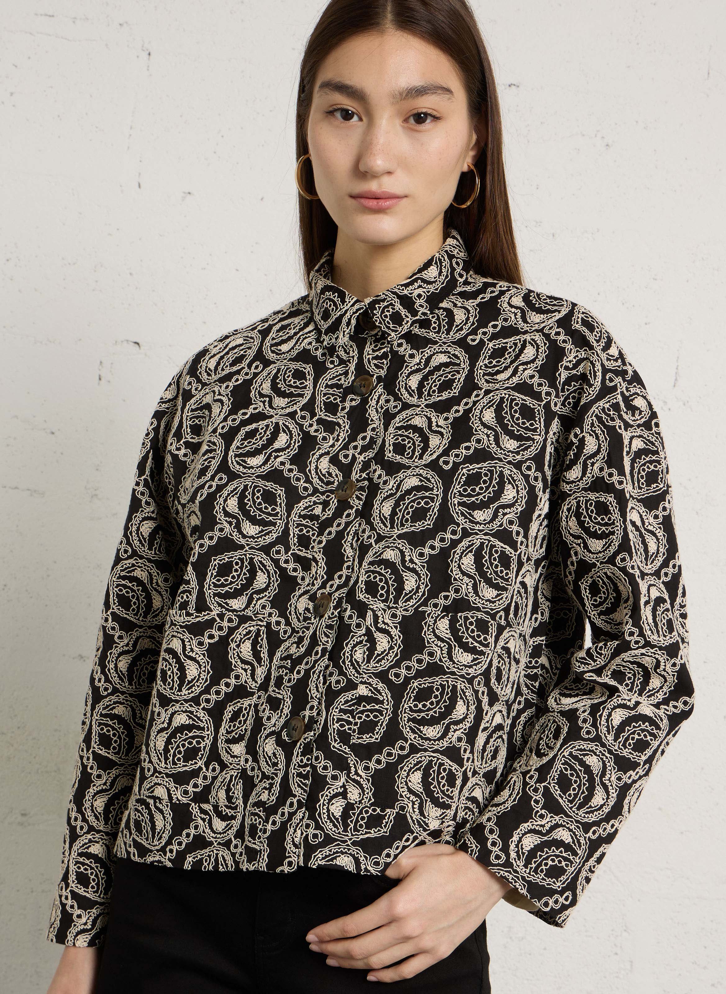 Veste col classique en coton mélangé LA PETITE ETOILE Noir